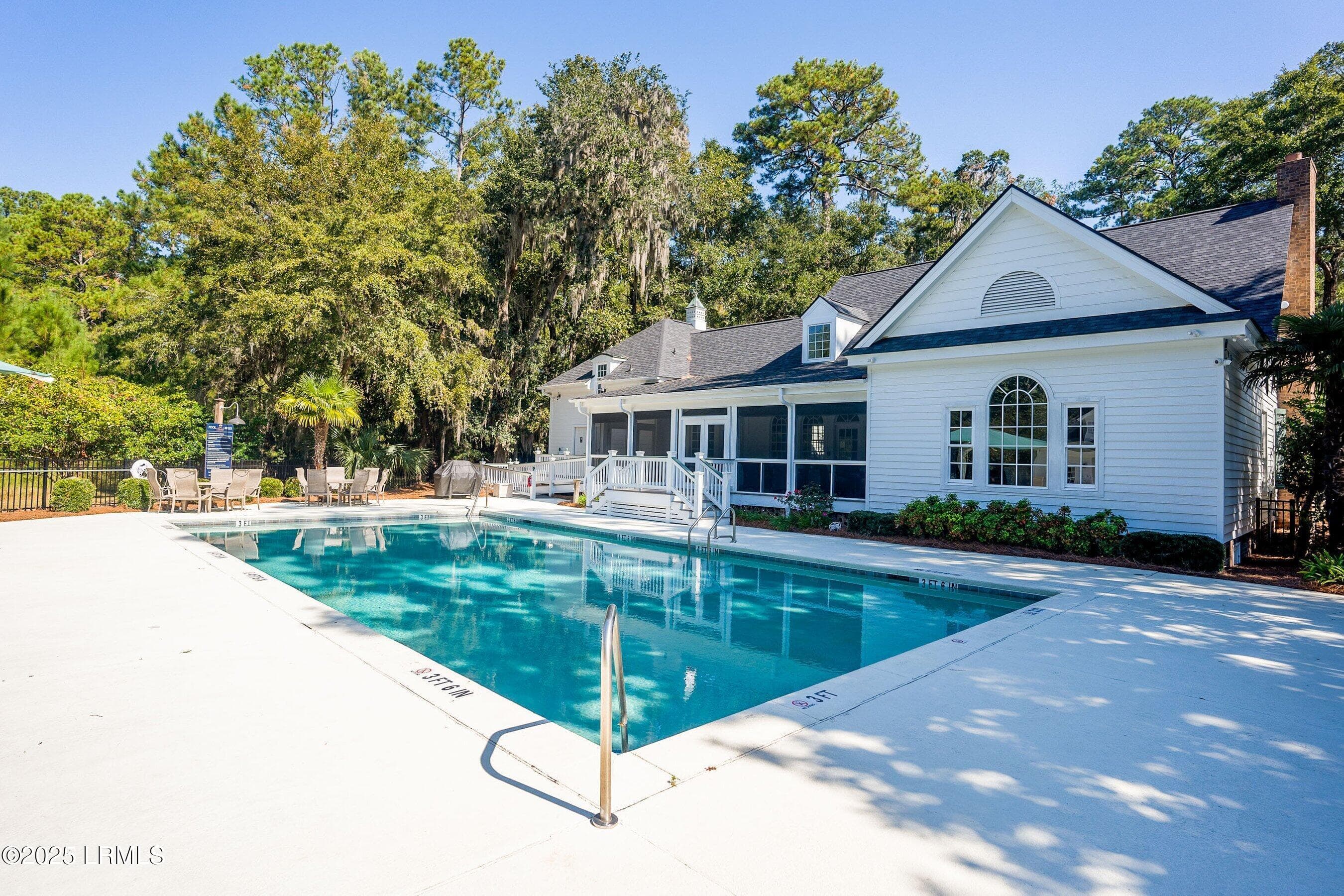 Swimming Pool with Clubhouse Background - 324 De La Gaye Point, Beaufort, SC 29902