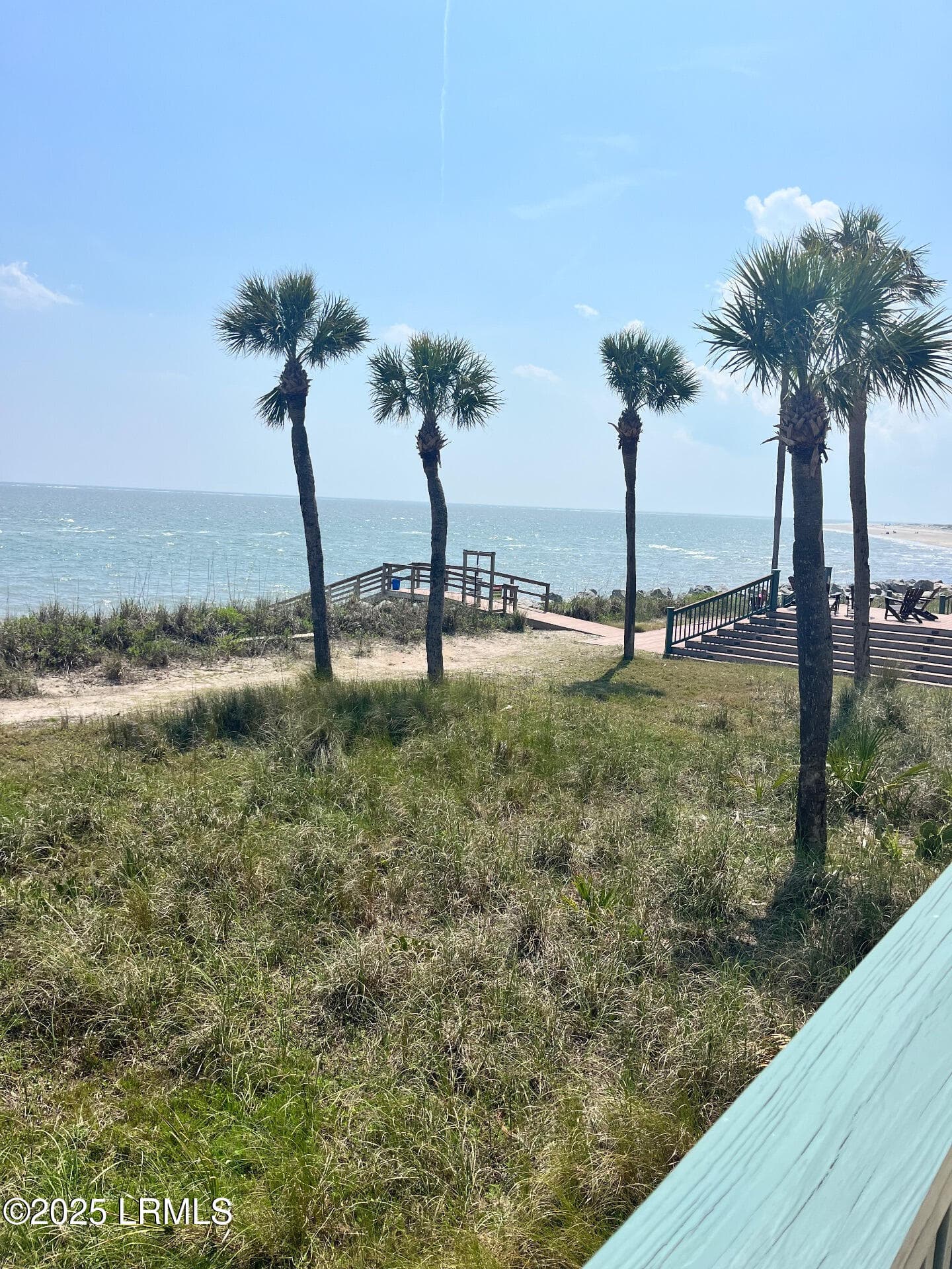 View with steps to the beach at low tide - 641 Newhaven Court 641, Fripp Island, SC 29920