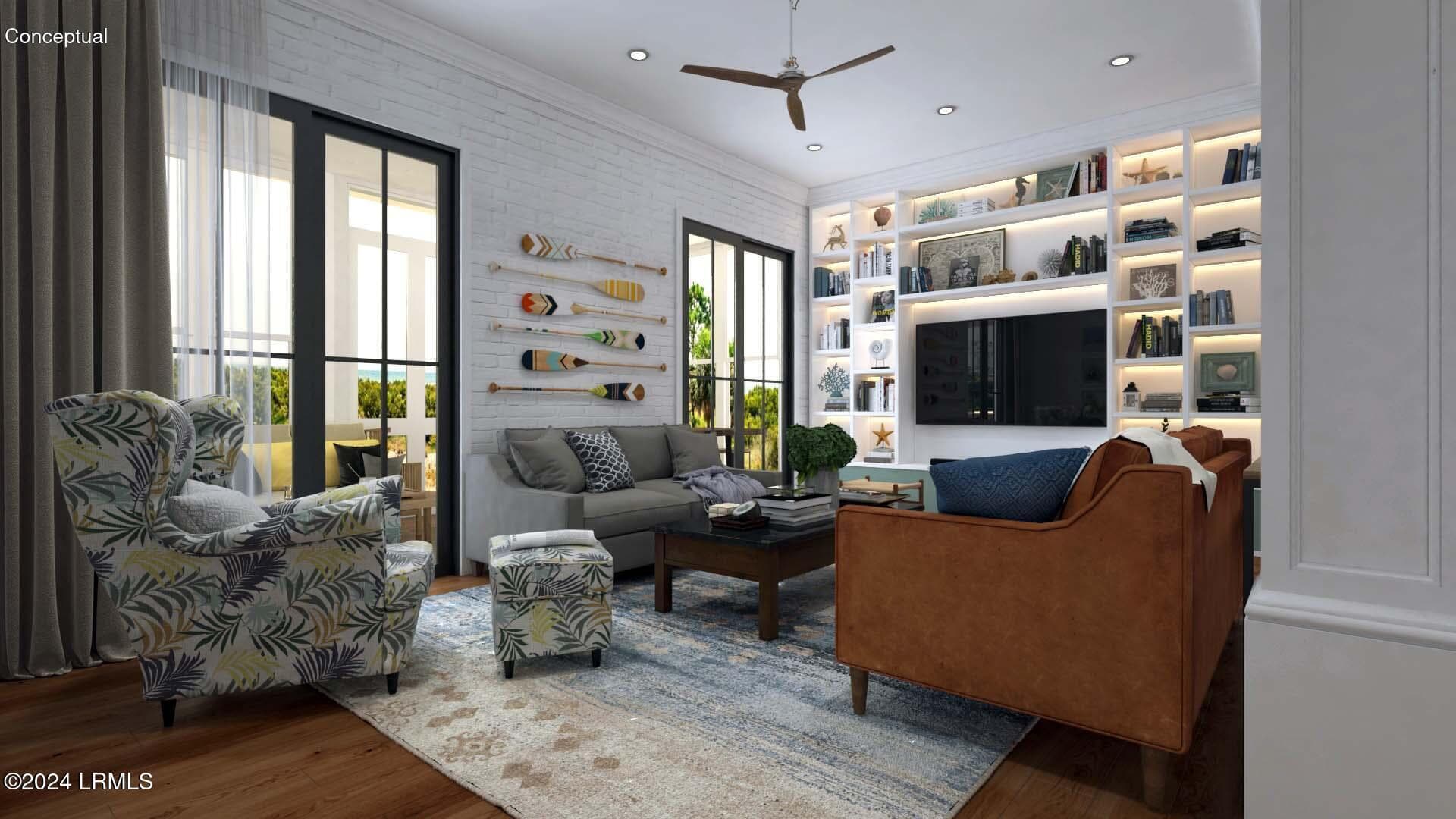LIVING ROOM RENDER- OPTION 2 updated - 307 Deer Pointe Court, Fripp Island, SC 29920