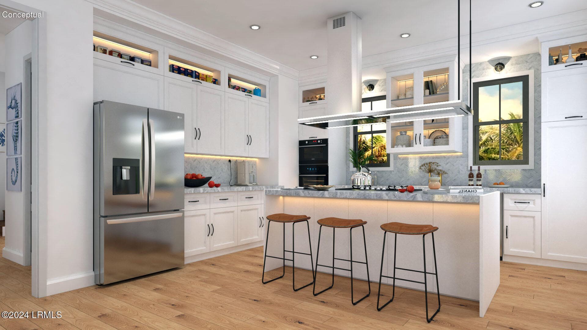 RENDER 1-WHITE KITCHEN - 307 Deer Pointe Court, Fripp Island, SC 29920