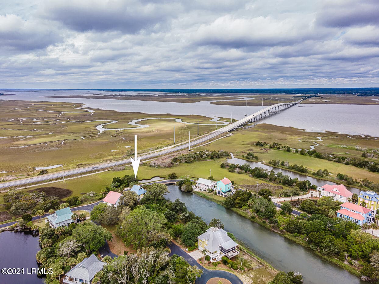 38 Aerial 6 with arrow - 86 Harbour Key Drive, St. Helena Island, SC 29920
