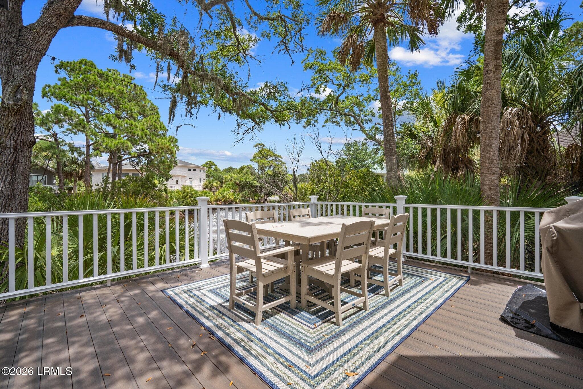 New deck overlooking lagoon - 239 Deerfield Court, Fripp Island, SC 29920