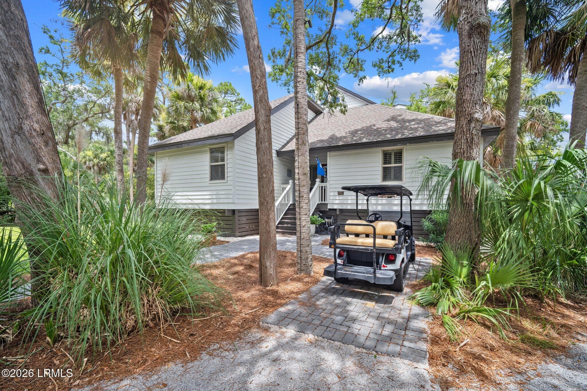 Golf cart pad with electrical hookup - 239 Deerfield Court, Fripp Island, SC 29920