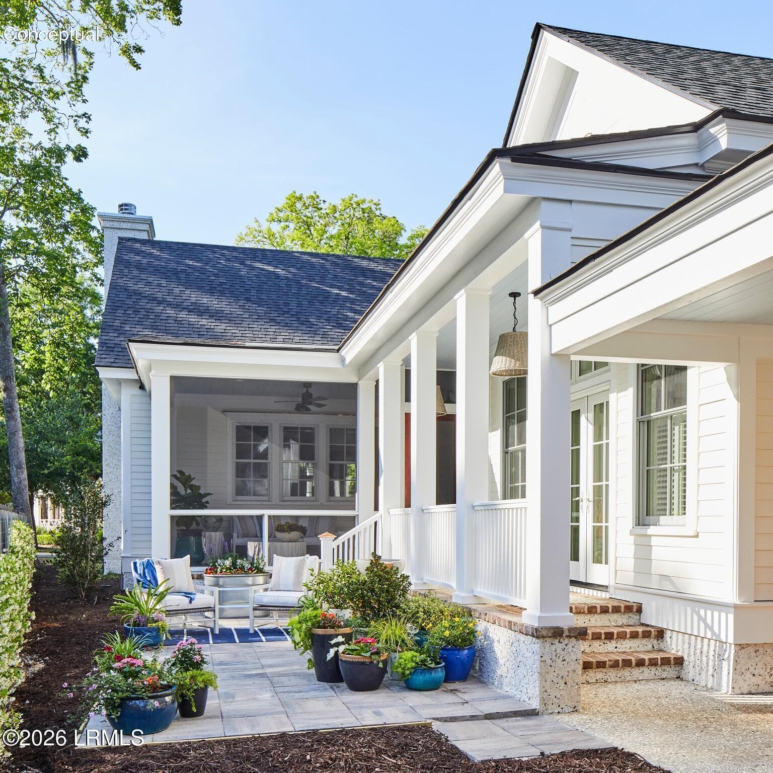 adaptive side porch - 6 Meridian Road, Beaufort, SC 29907