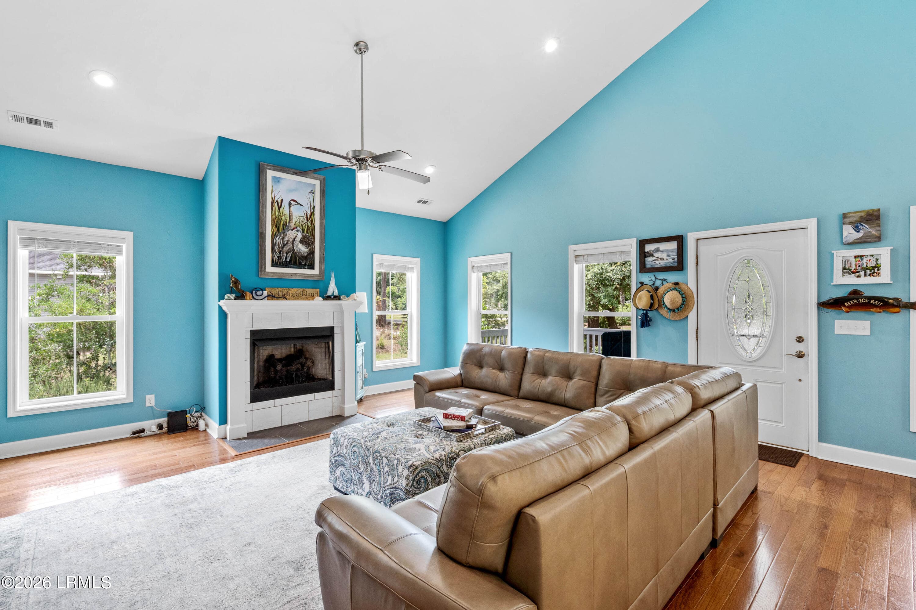 A cozy fireplace - 66 Dulamo Bluff, St. Helena Island, SC 29920