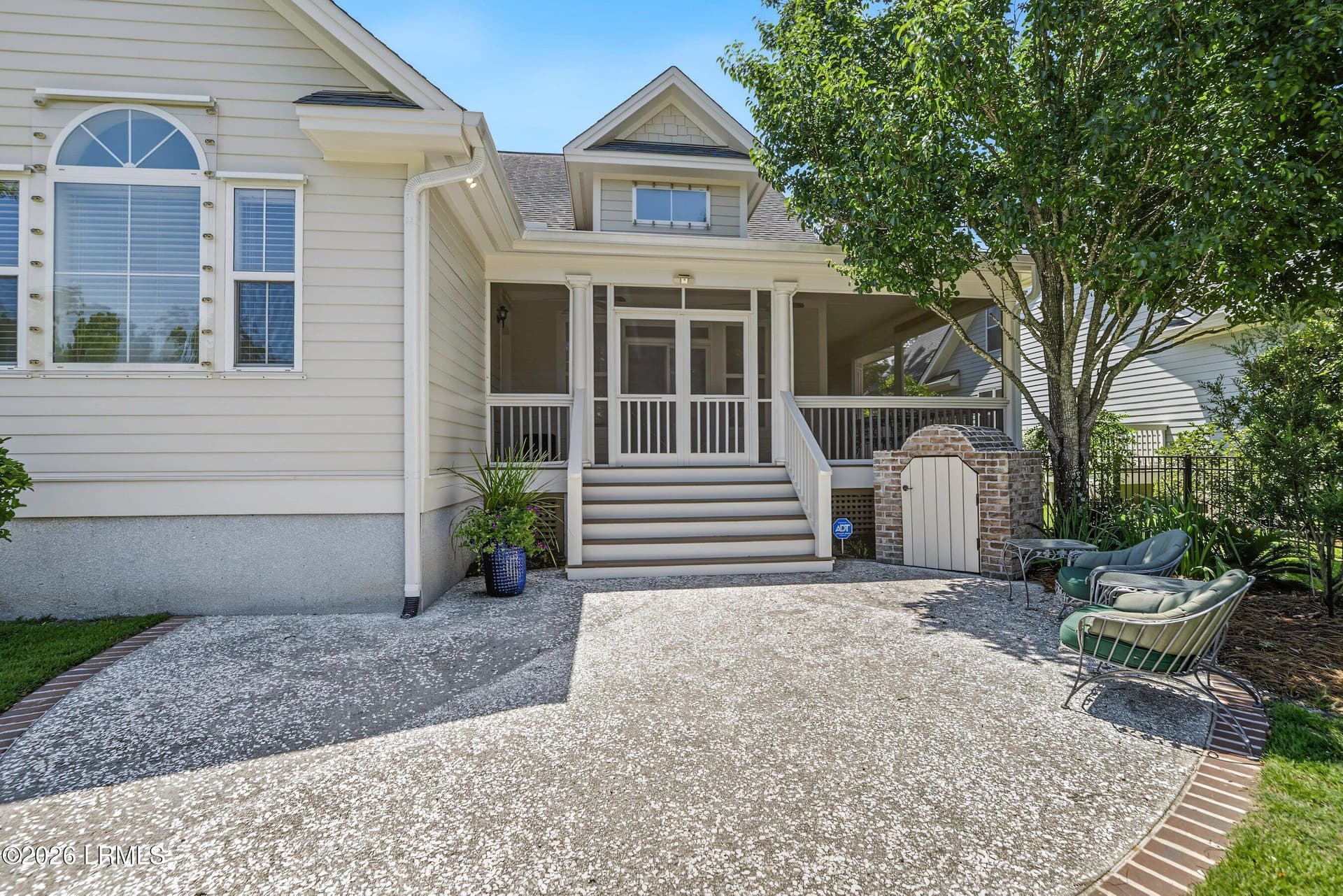 Rear of house Patio w/ grill storage - 14 W National Boulevard, Beaufort, SC 29907