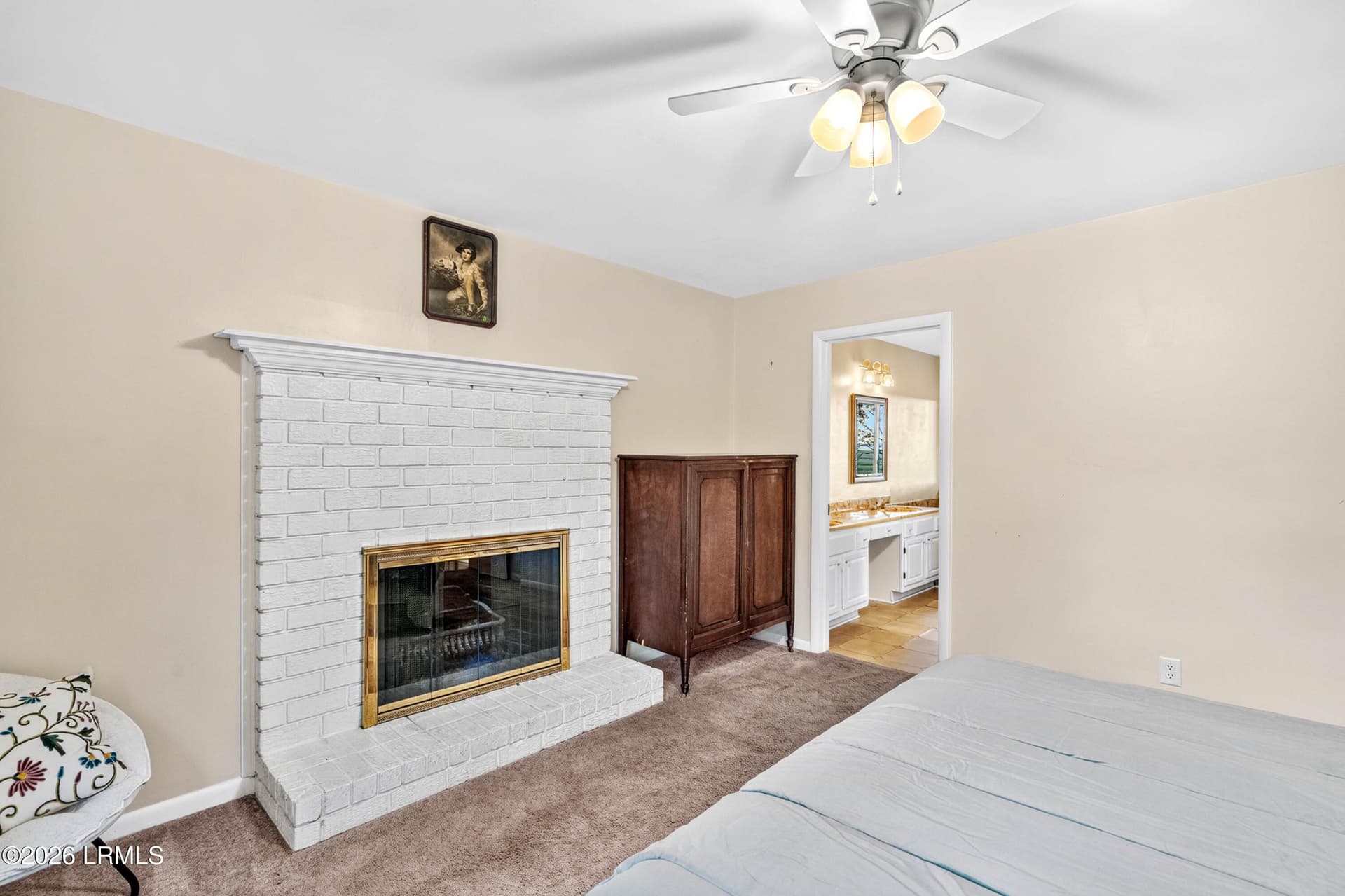 Master fireplace - 6823 Oakmont Drive, Beaufort, SC 29906