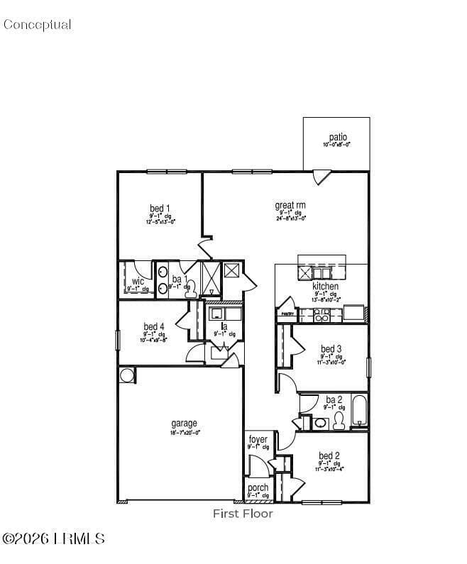 Freeport floorplan - 79 Pollen Drive, Ridgeland, SC 29936