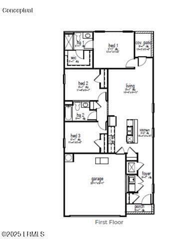 Downing Floor Plan MLS - 686 Sanctum Street, Ridgeland, SC 29936