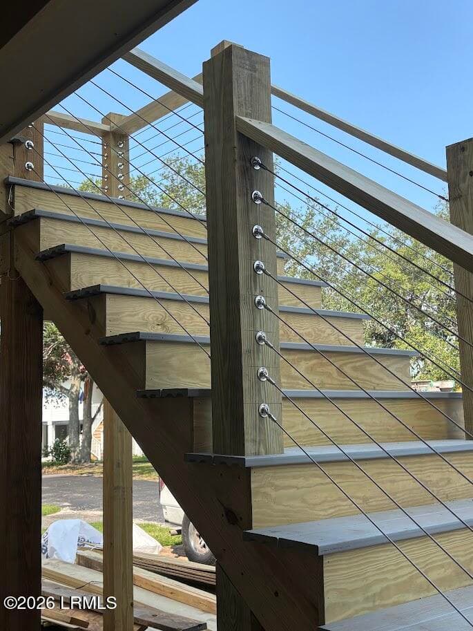 CABLE RAILING FOR STAIRS - 6 W Marsh Drive, St. Helena Island, SC 29920