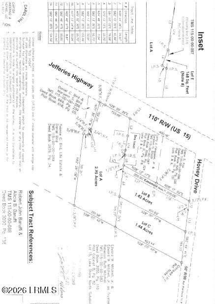 PLAT - 90 Honey Drive, Walterboro, SC 29488