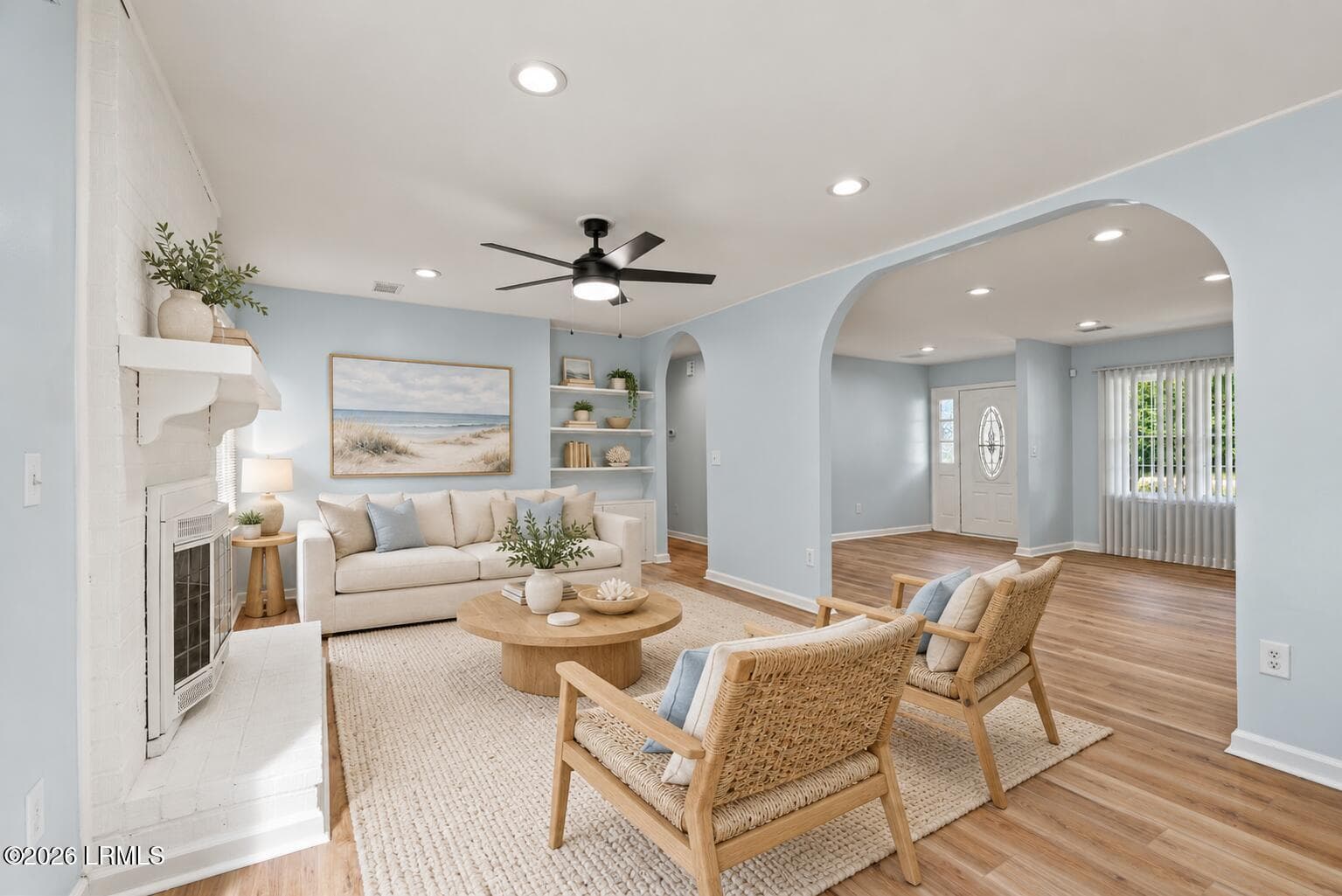 Elegant coastal living room staging - 3024 Mink Point Boulevard, Beaufort, SC 29906, Beaufort