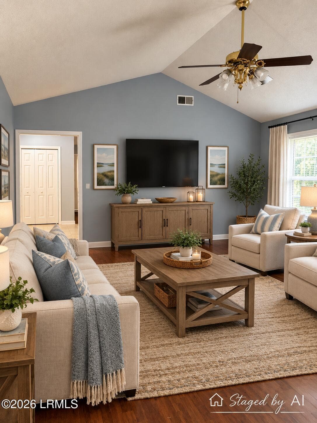 Living Room Virtually Staged - 418 Mccormack Avenue, Ridgeland, SC 29936, Ridgeland
