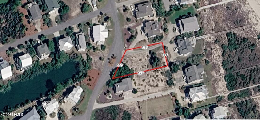 Birds Eye with Dimensions Closer Up - 32 Harbor Drive N, Harbor Island, SC 29920, Harbor Island