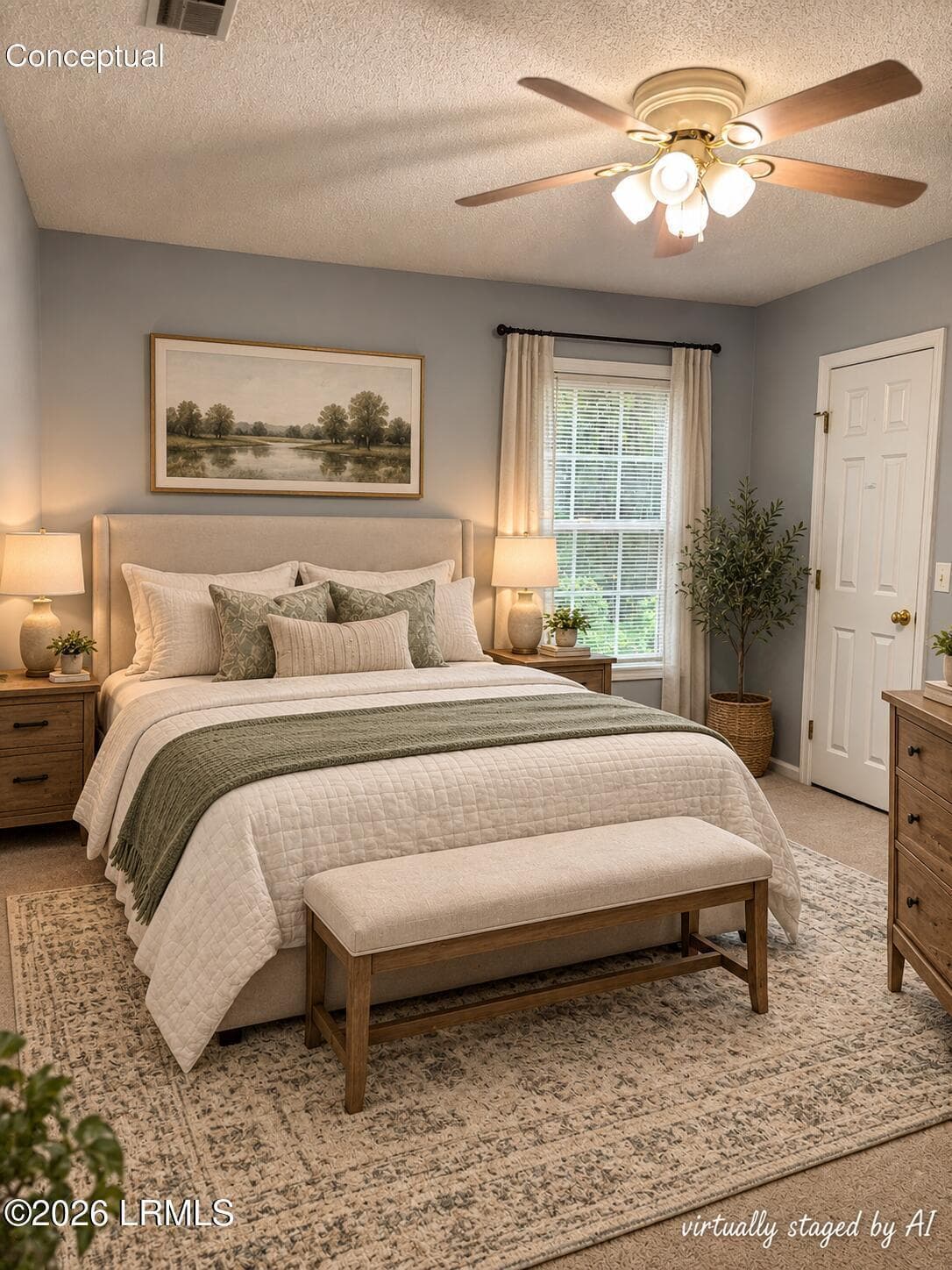 Master Bedroom Virtually Staged - 418 Mccormack Avenue, Ridgeland, SC 29936
