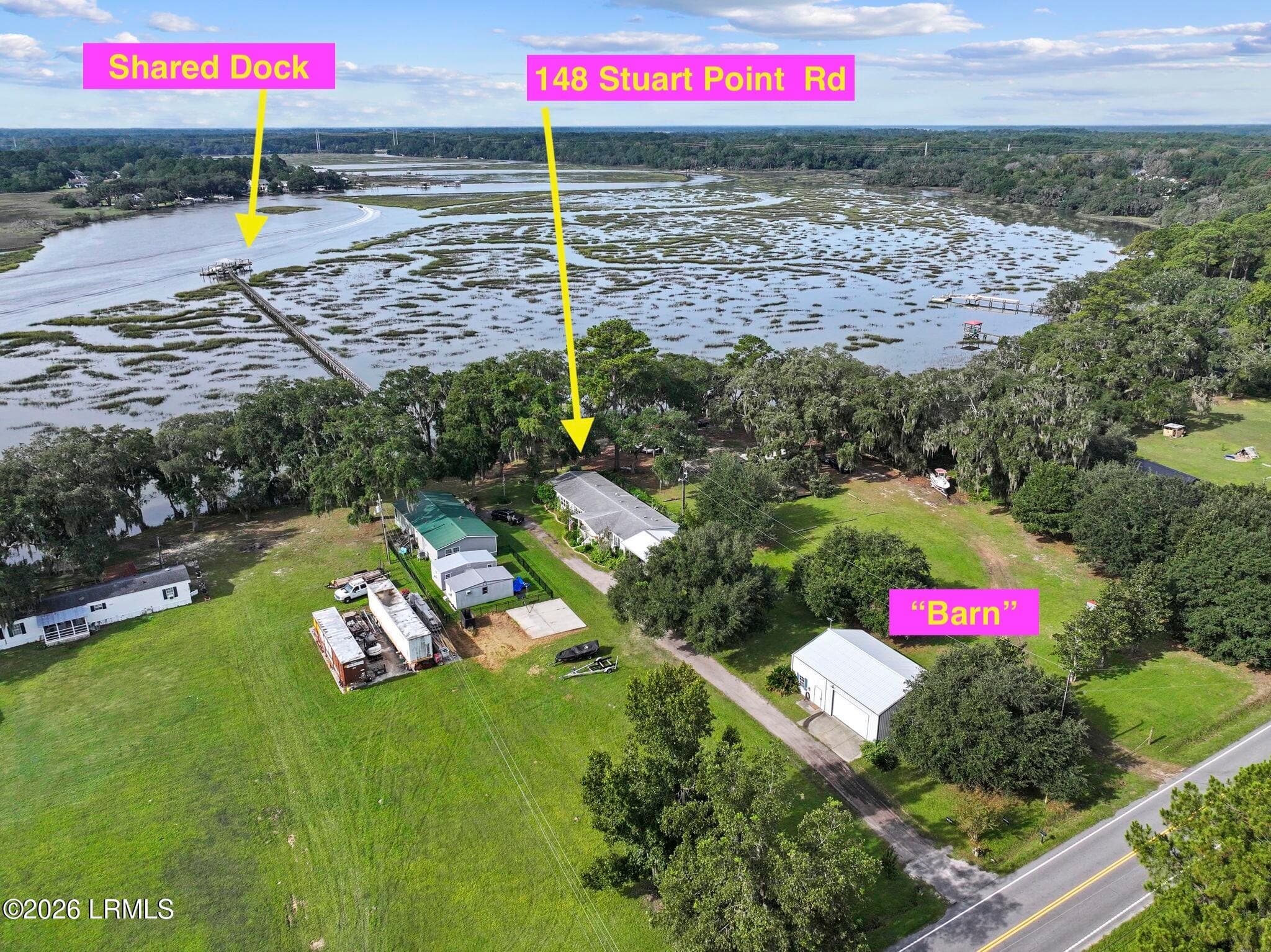 02 148 SP Property Arial - 148 Stuart Point Road, Seabrook, SC 29940, Seabrook