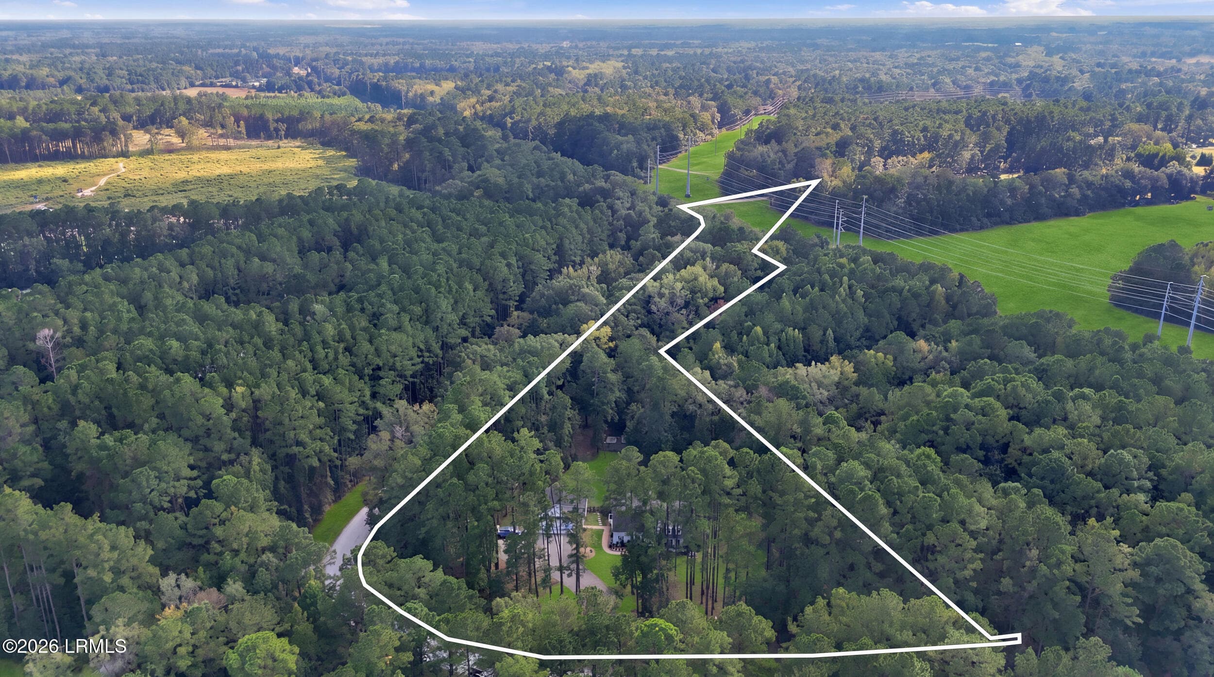 aerial with plot lines - 309 Honey Hill Circle, Ridgeland, SC 29936