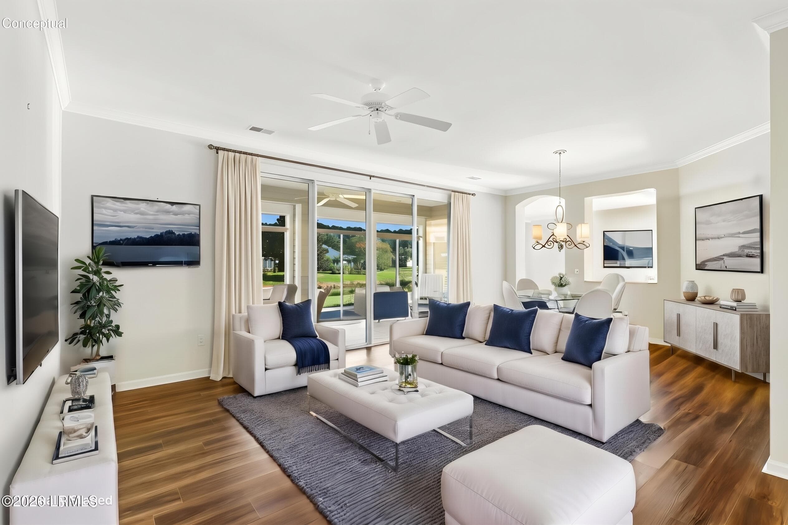 Living Dining Virtually Staged - 22 Hamilton Drive, Bluffton, SC 29909