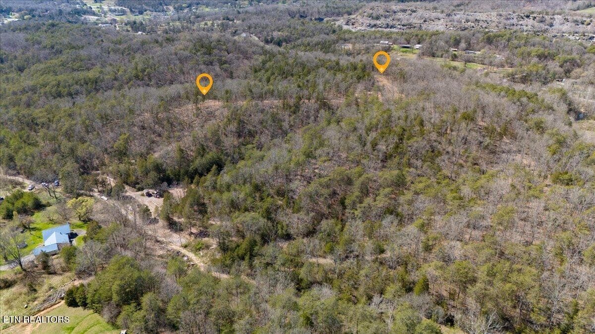 07-Aerial w_ Markers - Wolfenbarger Tract 1, Luttrell, TN 37779