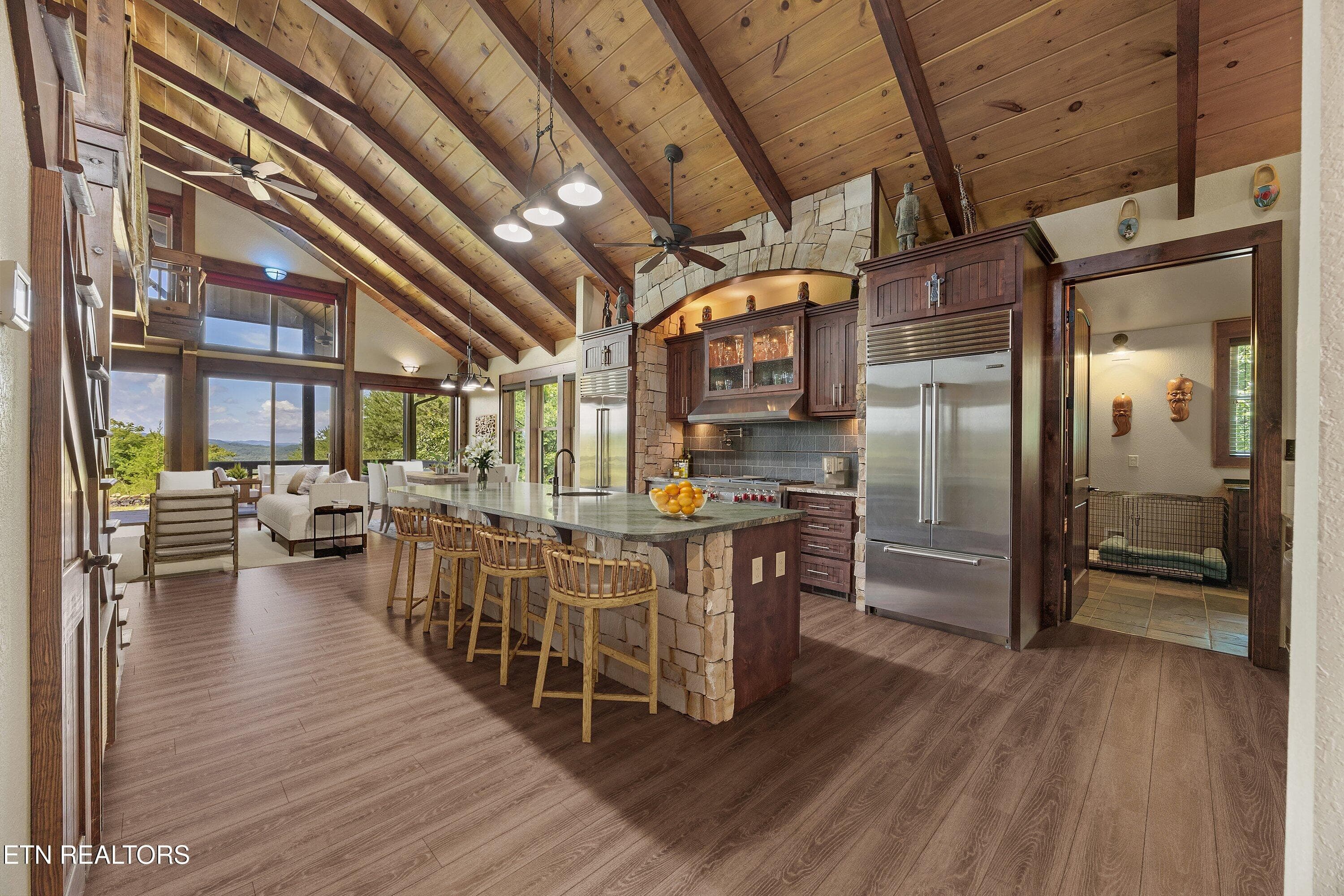 Virtually Staged Breakfast Bar Chairs - 3301 Summit Trails Drive, Sevierville, TN 37862