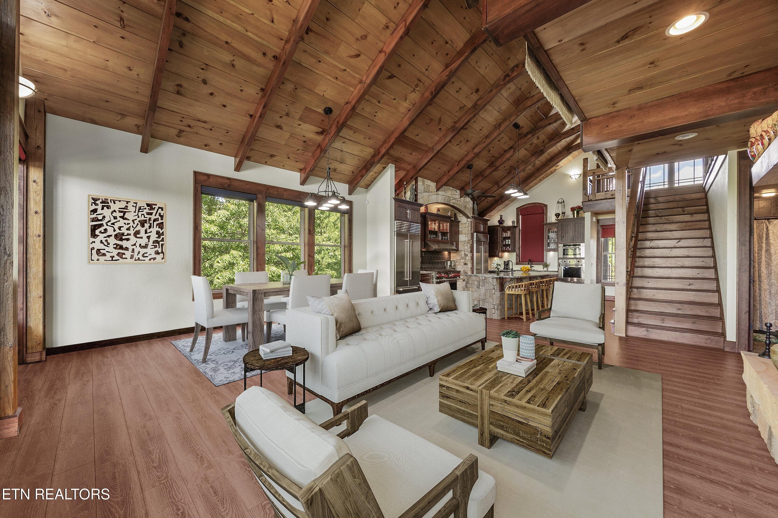 Virtually Staged Living Room - 3301 Summit Trails Drive, Sevierville, TN 37862