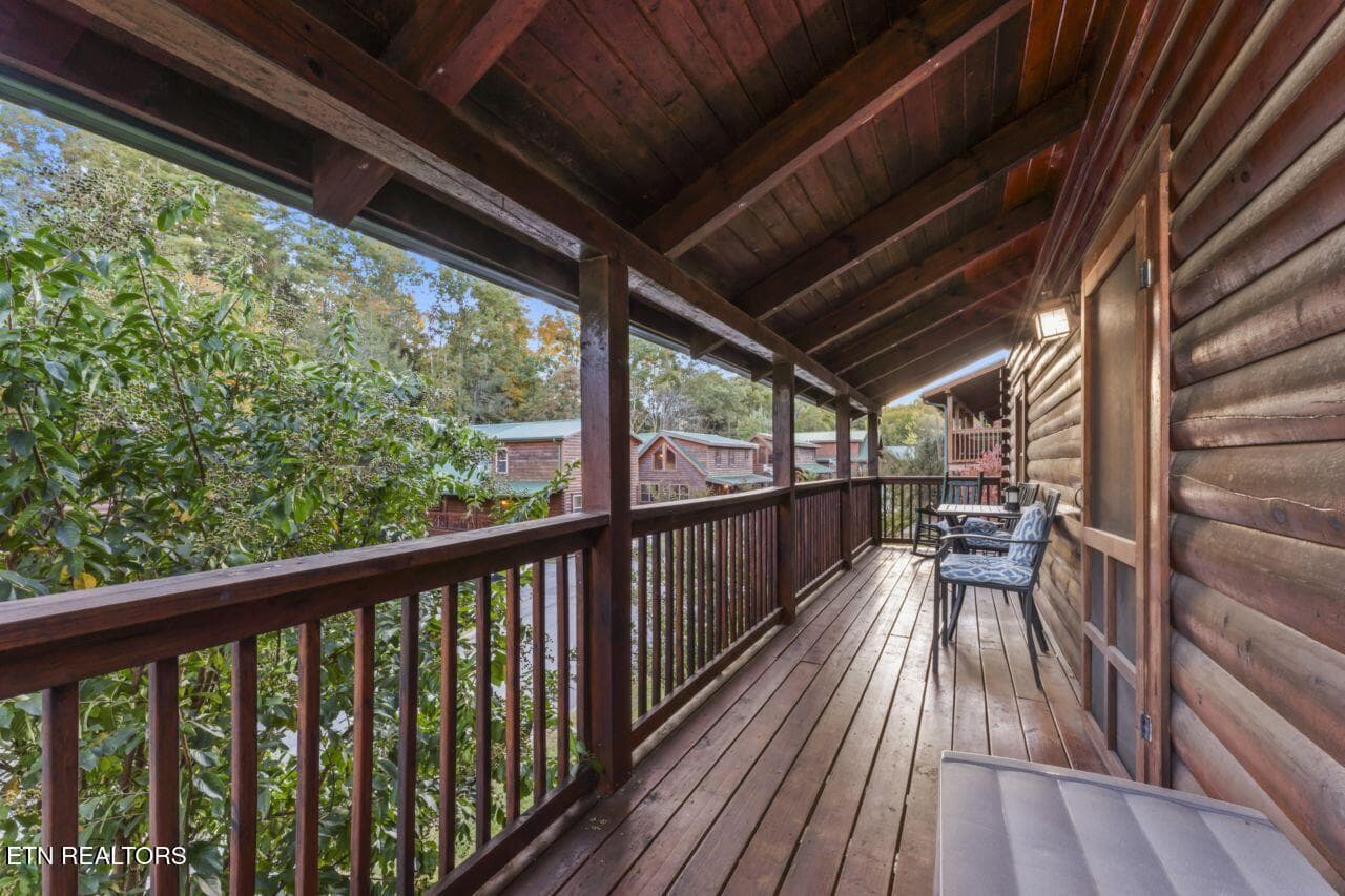 Covered Back Porch - 526 Blackberry Ridge Way, Pigeon Forge, TN 37863