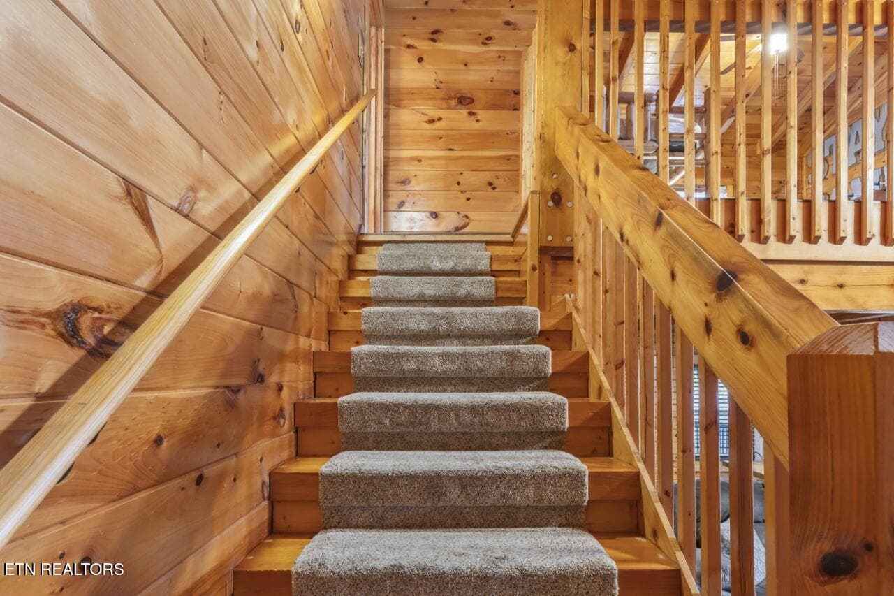 Stairs to Upper Level - 526 Blackberry Ridge Way, Pigeon Forge, TN 37863