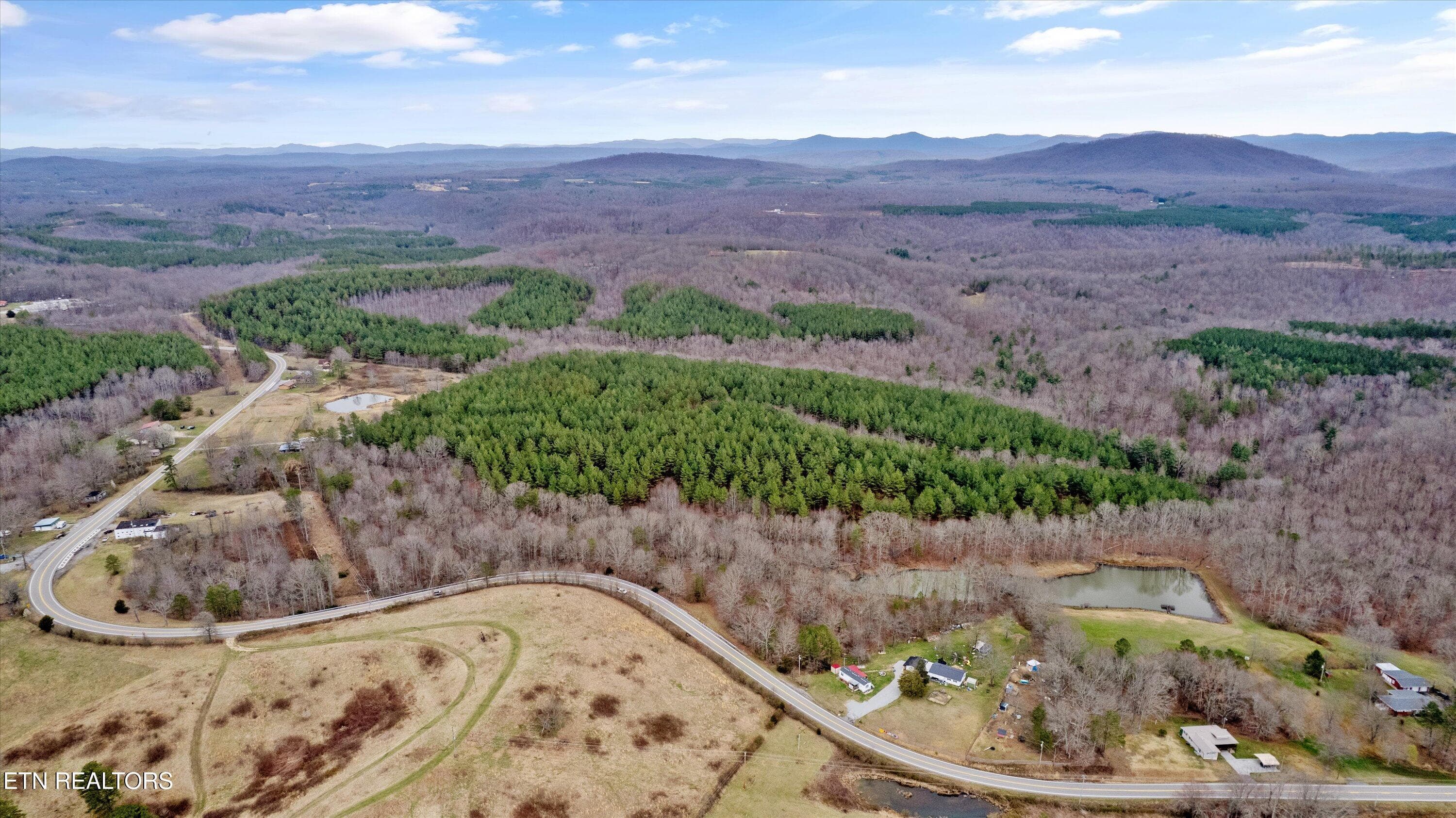 Aerial View of Property in the Winter - 0 Morgan Co Hwy, Sunbright, TN 37872