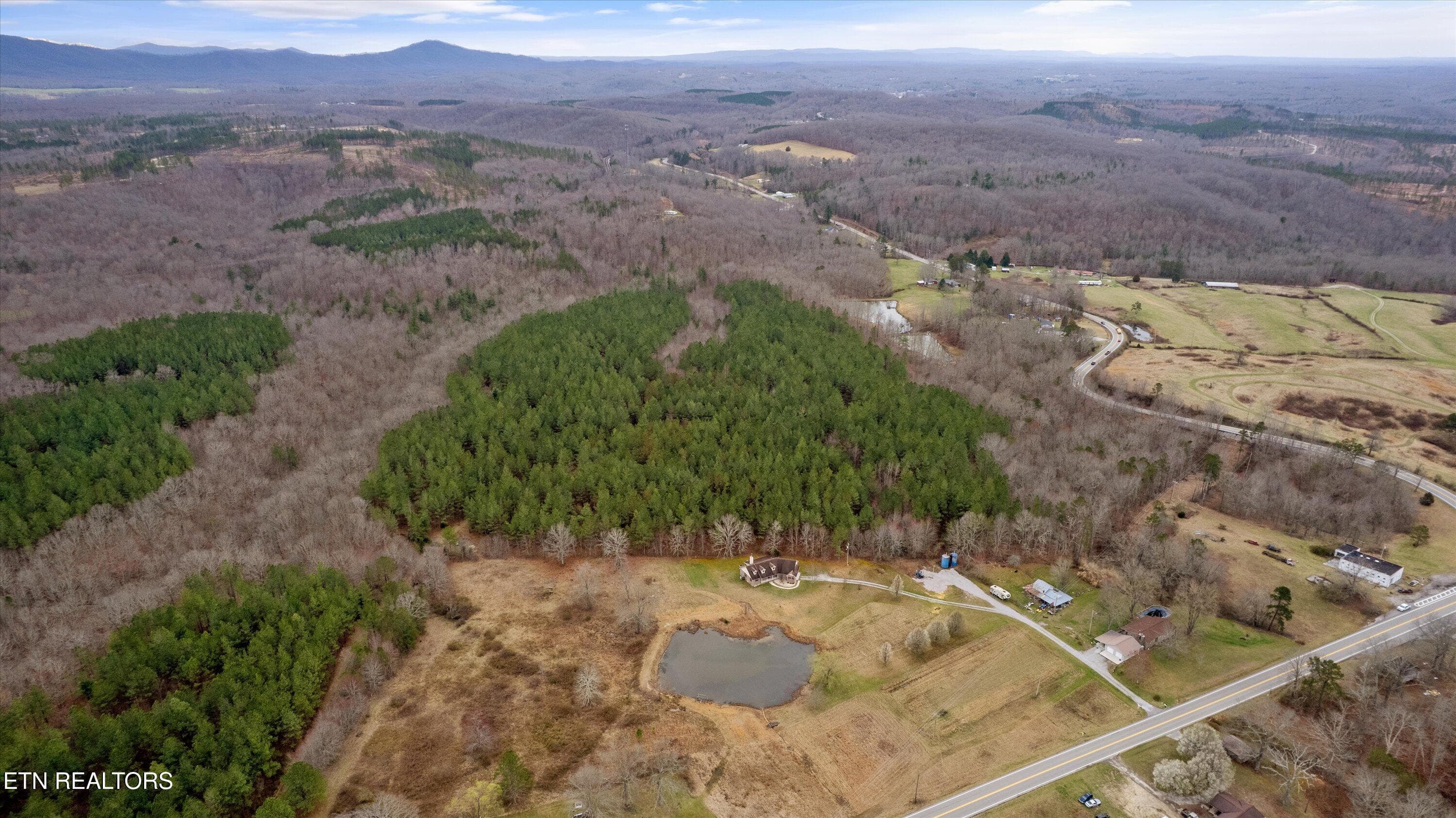 Aerial View of Property in the Winter - 0 Morgan Co Hwy, Sunbright, TN 37872