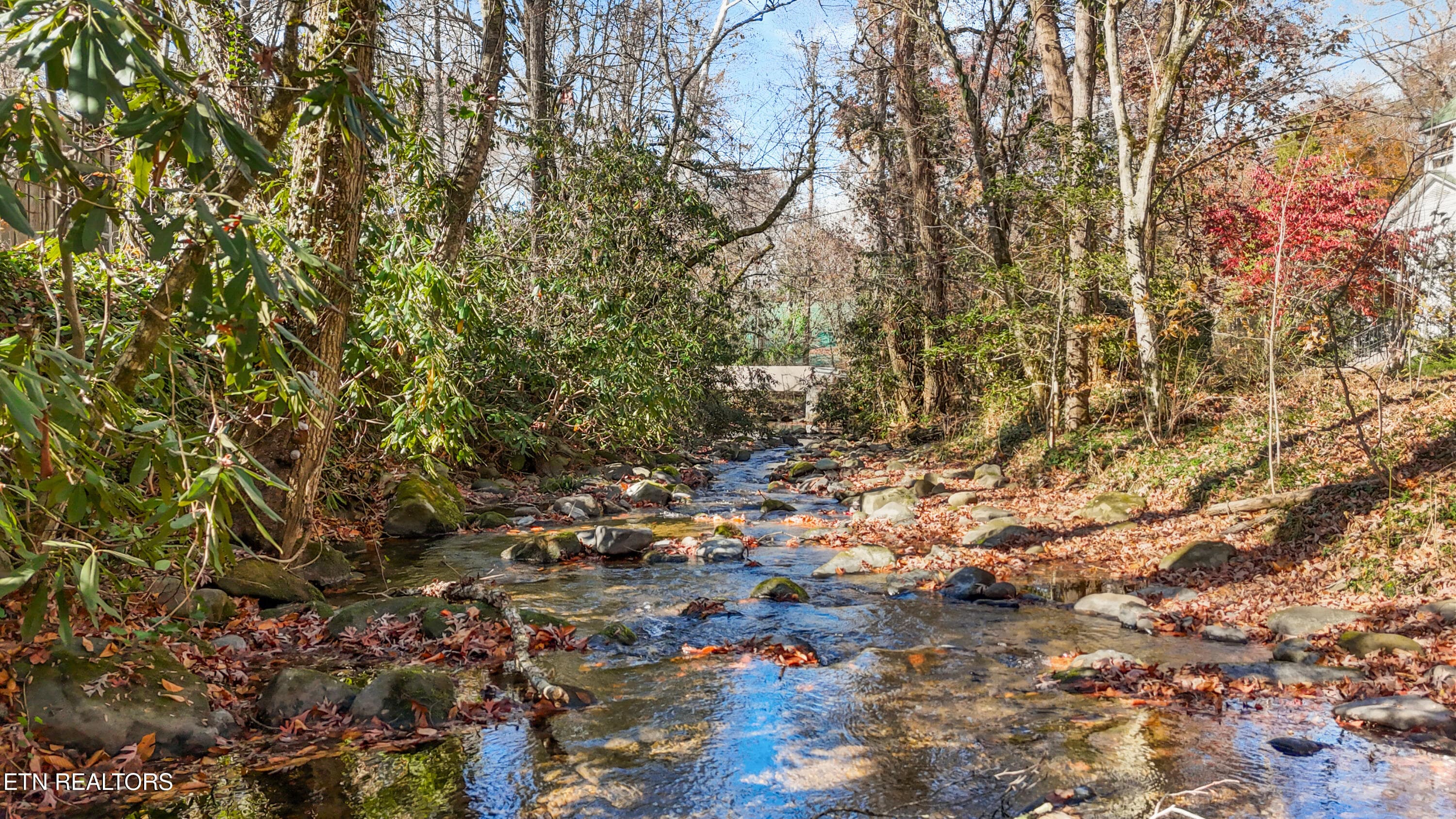 View of Creek and Church from Backyard - 4413 E Scenic Drive, Gatlinburg, TN 37738, Gatlinburg