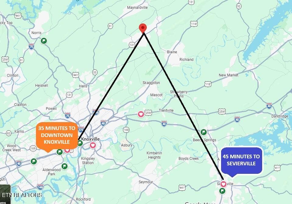 MAP OF LAND LOCATION - 0 Tazewell Pike, Luttrell, TN 37779