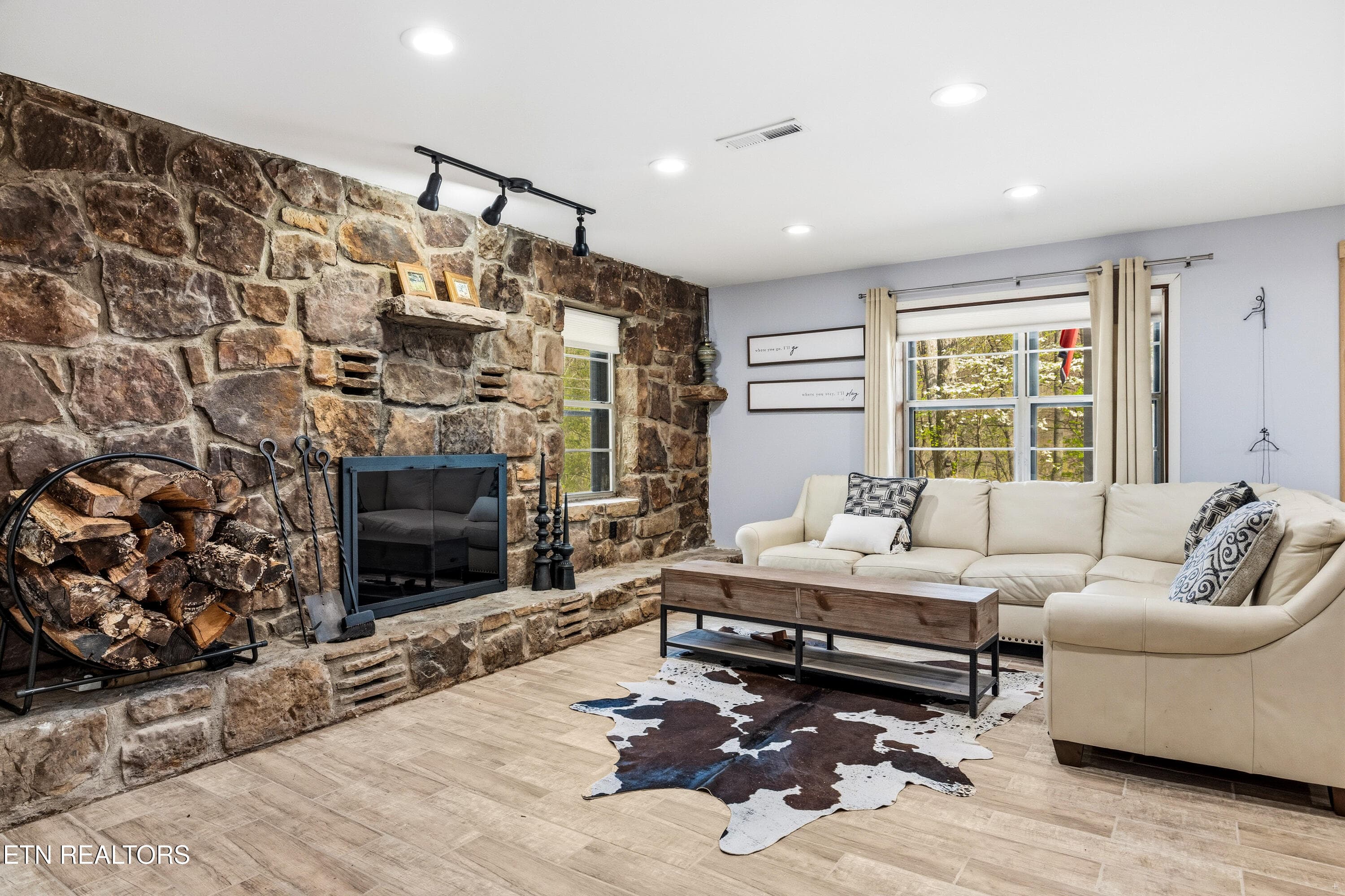 Den with Fireplace - 509 Adams Road, Gatlinburg, TN 37738, Gatlinburg