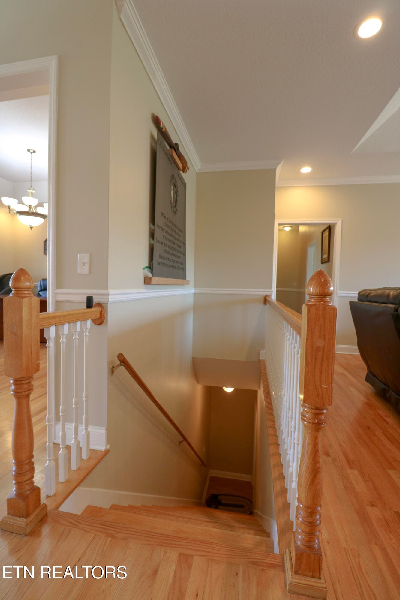 Stairs to basement - 123 Double Tee Court, Tazewell, TN 37879