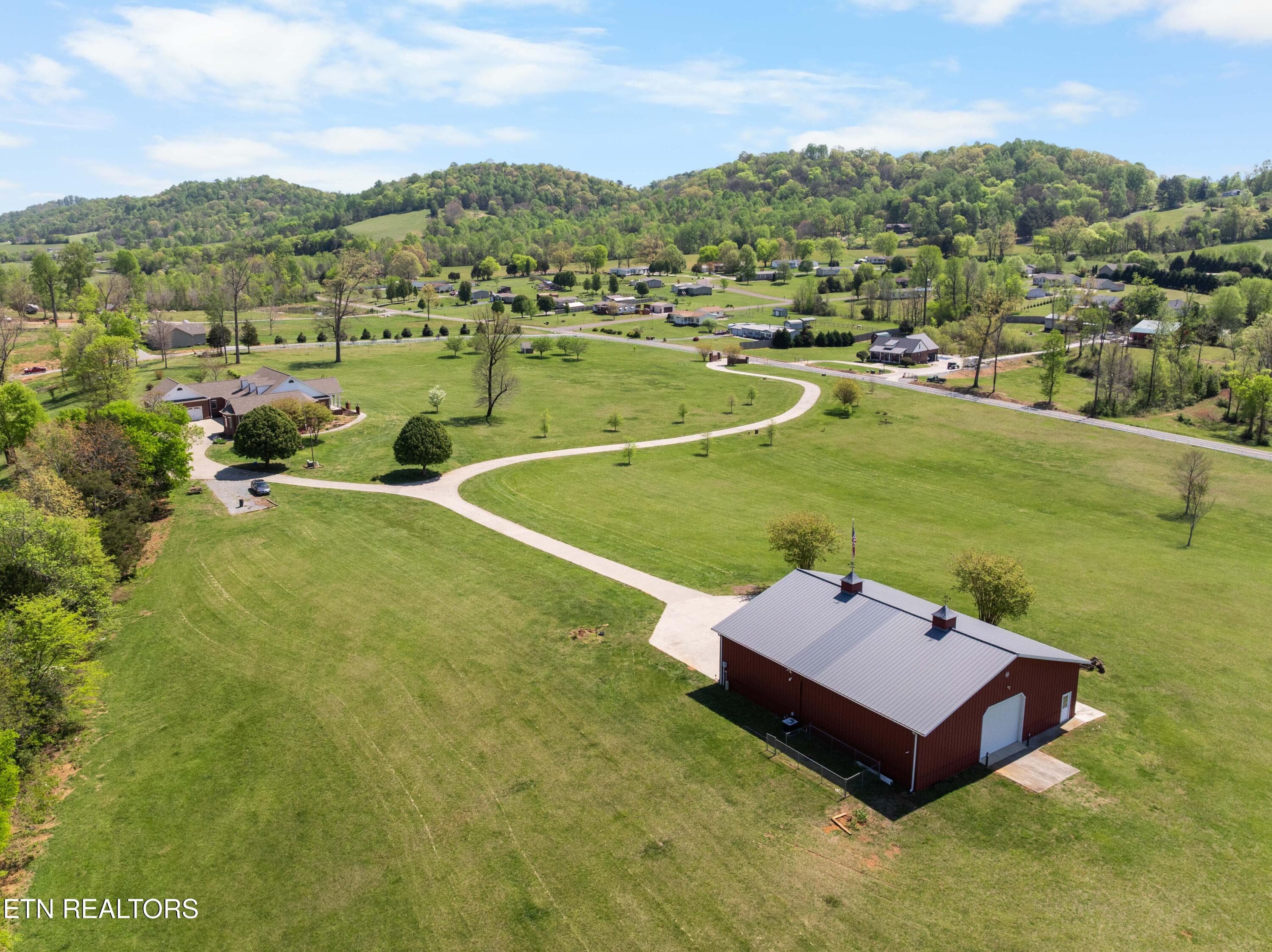 Aerial of Morton bldg & home - 361 Highway 307, Athens, TN 37303
