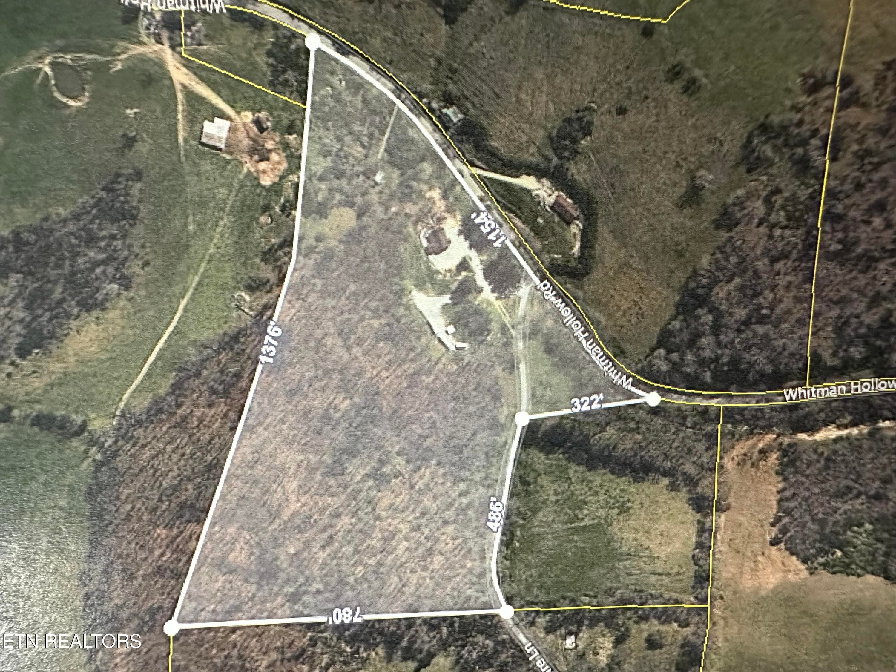 Aerial map - 542 Whitman Hollow Rd, LaFollette, TN 37766