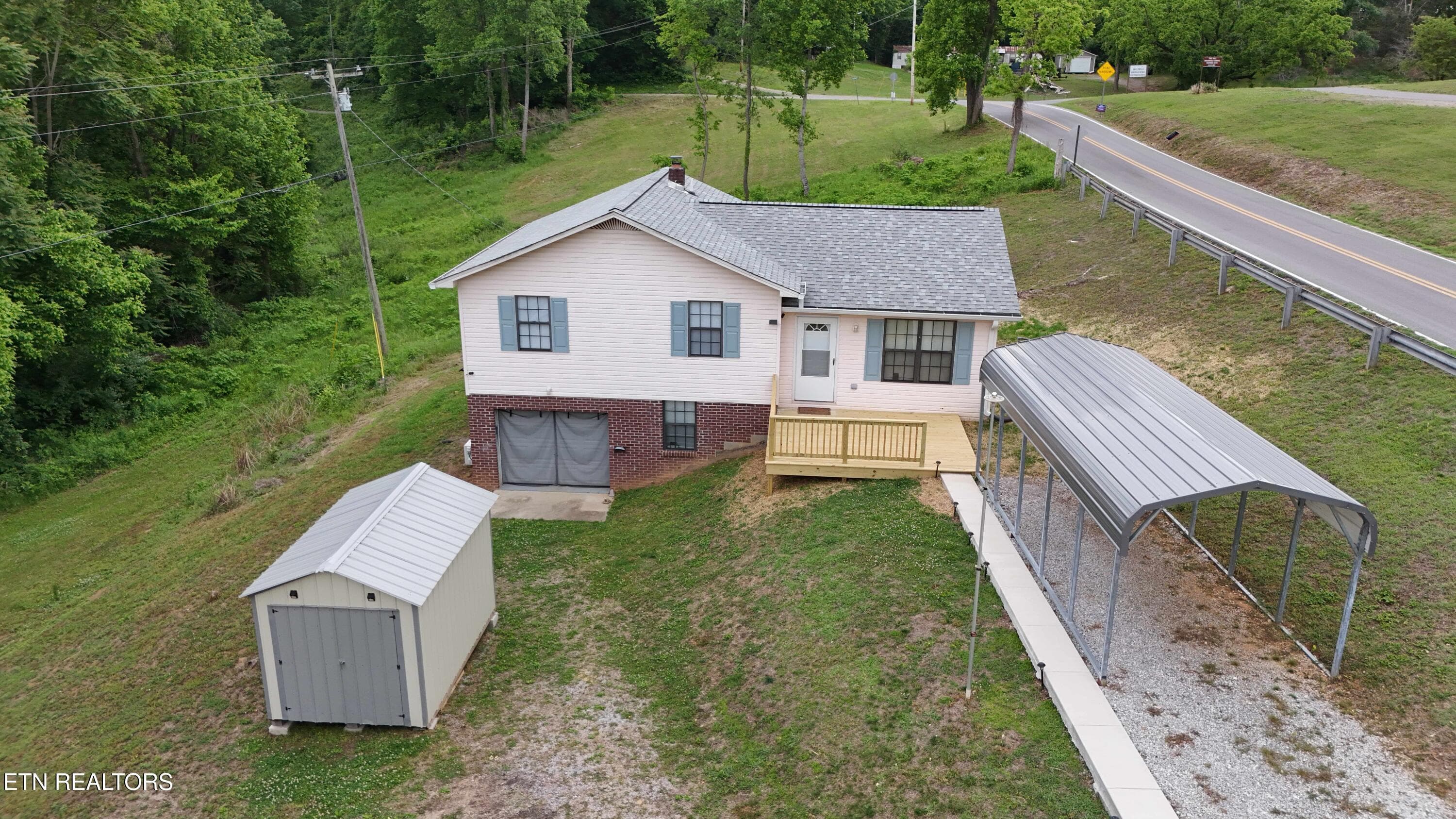 Freehill Rd -- Drone Front of Home - 1825 Freehill Rd, Celina, TN 38551