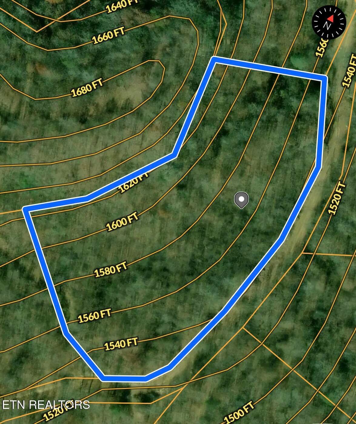 Contour Elevation Map - 549 Defender Rd, LaFollette, TN 37766