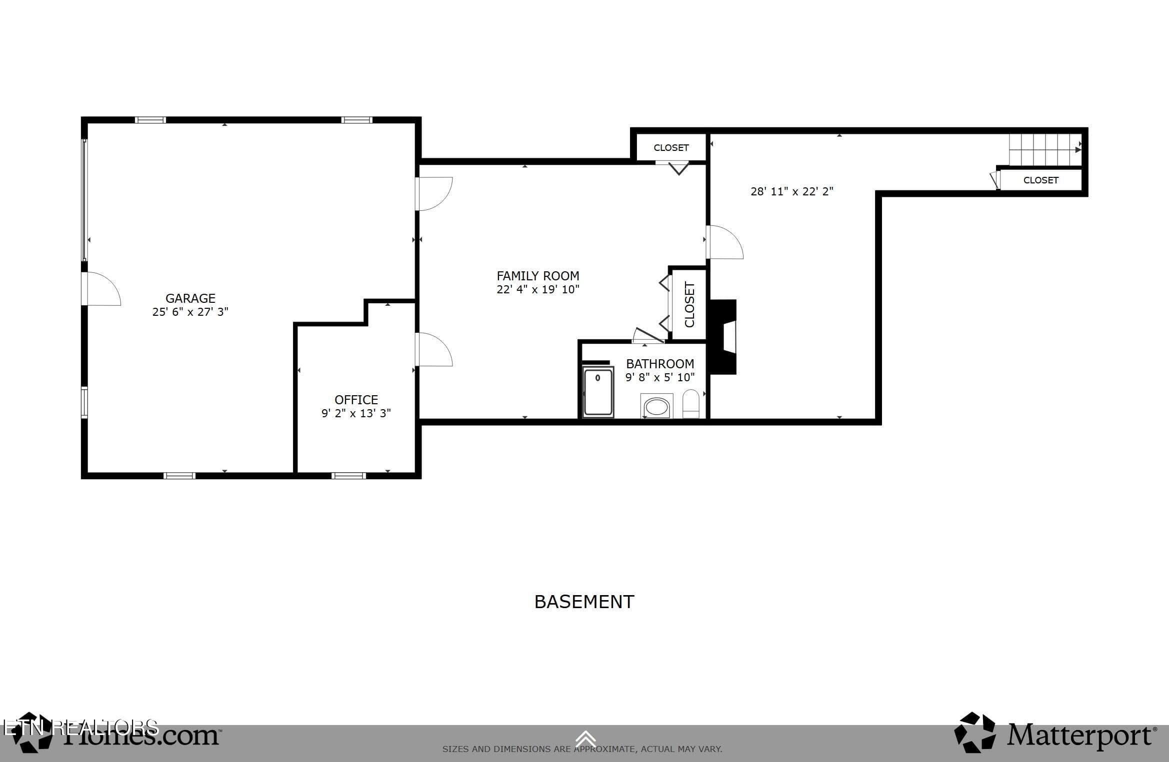 Basement floorplan - 5160 Indian Warpath Rd, Maryville, TN 37803