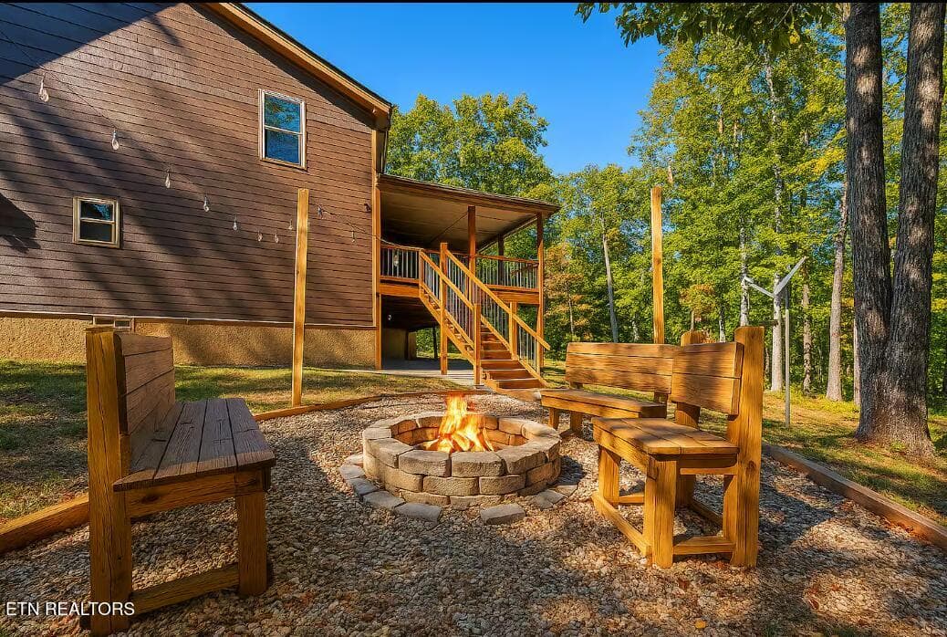 firepit daylight - 2612 Cloud View Drive, Sevierville, TN 37862, Sevierville