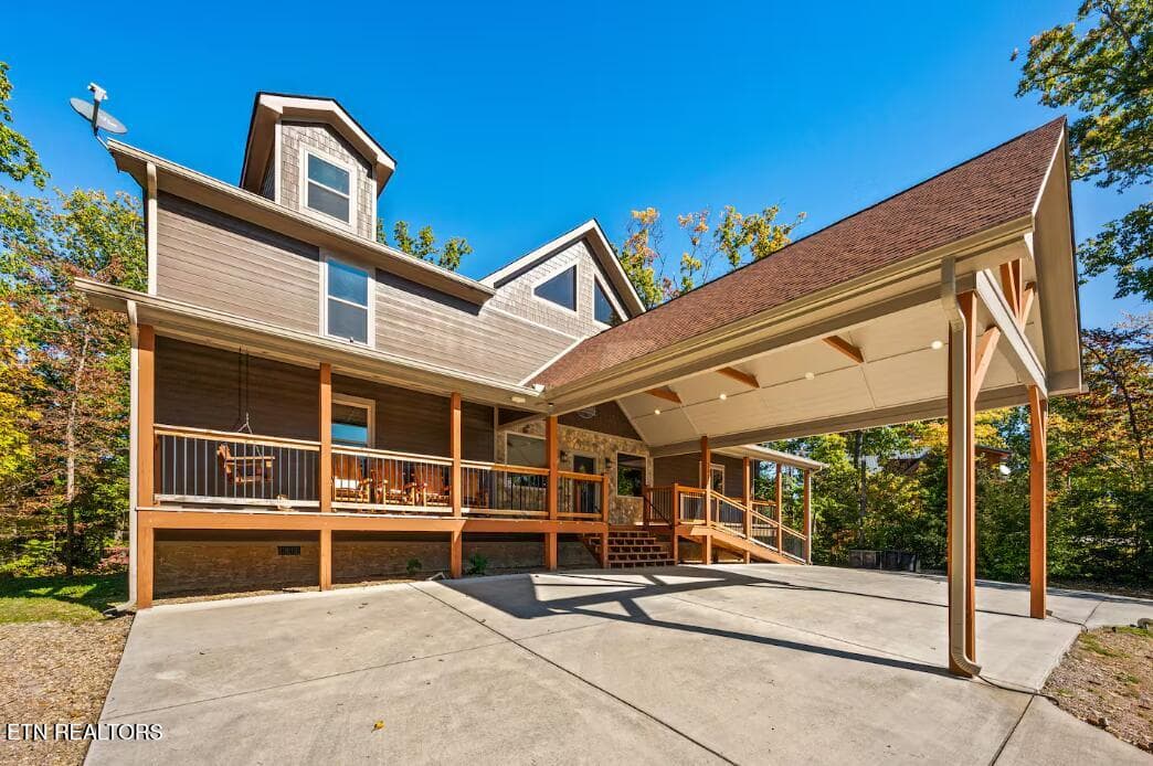covered porch and entry ramp access to e - 2612 Cloud View Drive, Sevierville, TN 37862, Sevierville