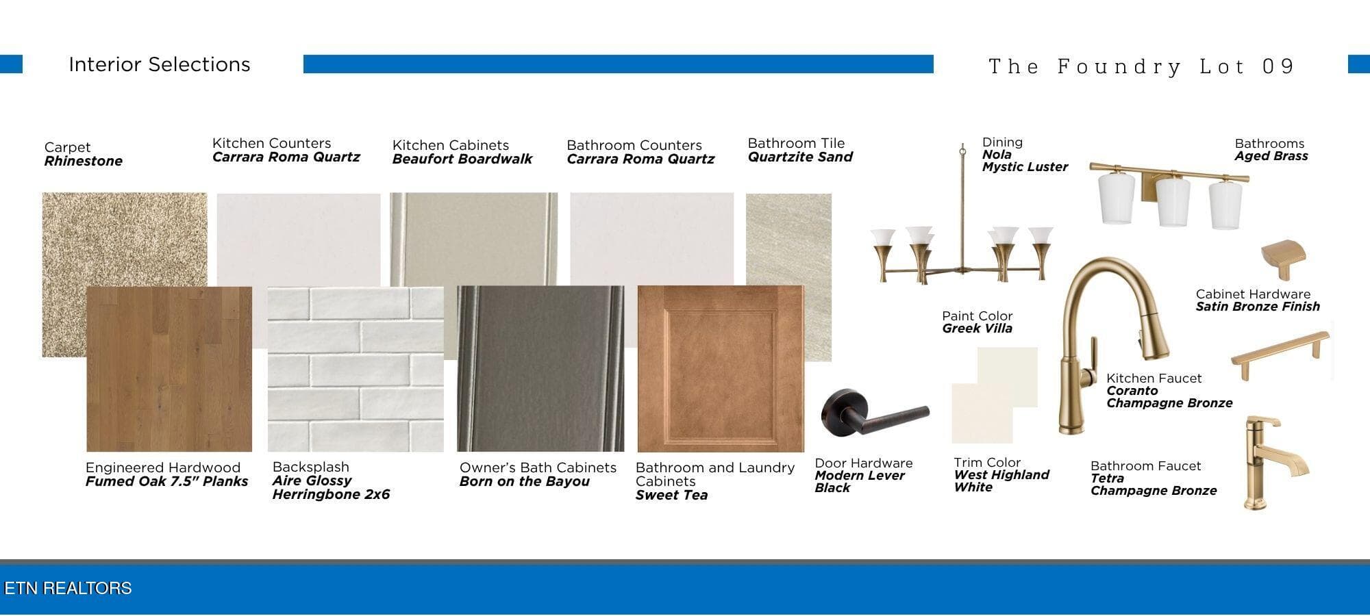 FOUNDRY09 INTERIOR SELECTIONS BOARD - Lot 9 Silver Cedar, Knoxville, TN 37932, Knoxville
