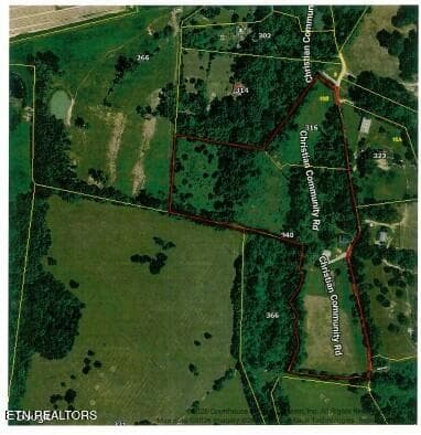 AERIAL VIEW MAP - 340 Christian Community Rd, Livingston, TN 38570