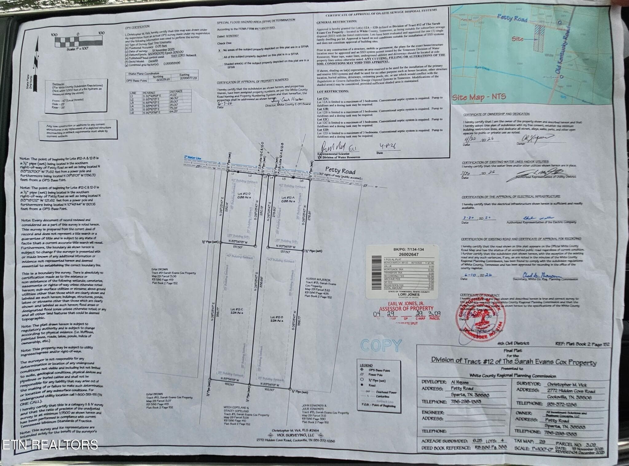 registered plat - 12C Petty Rd, Sparta, TN 38583
