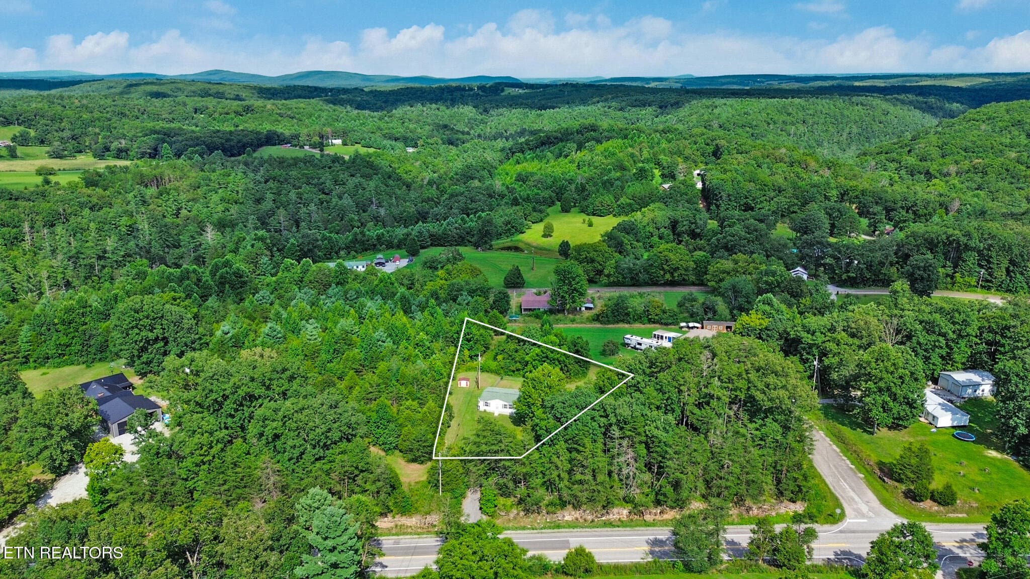 11033 Hwy 68 aerial with boundry marked - 11033 Highway 68, Grandview, TN 37337