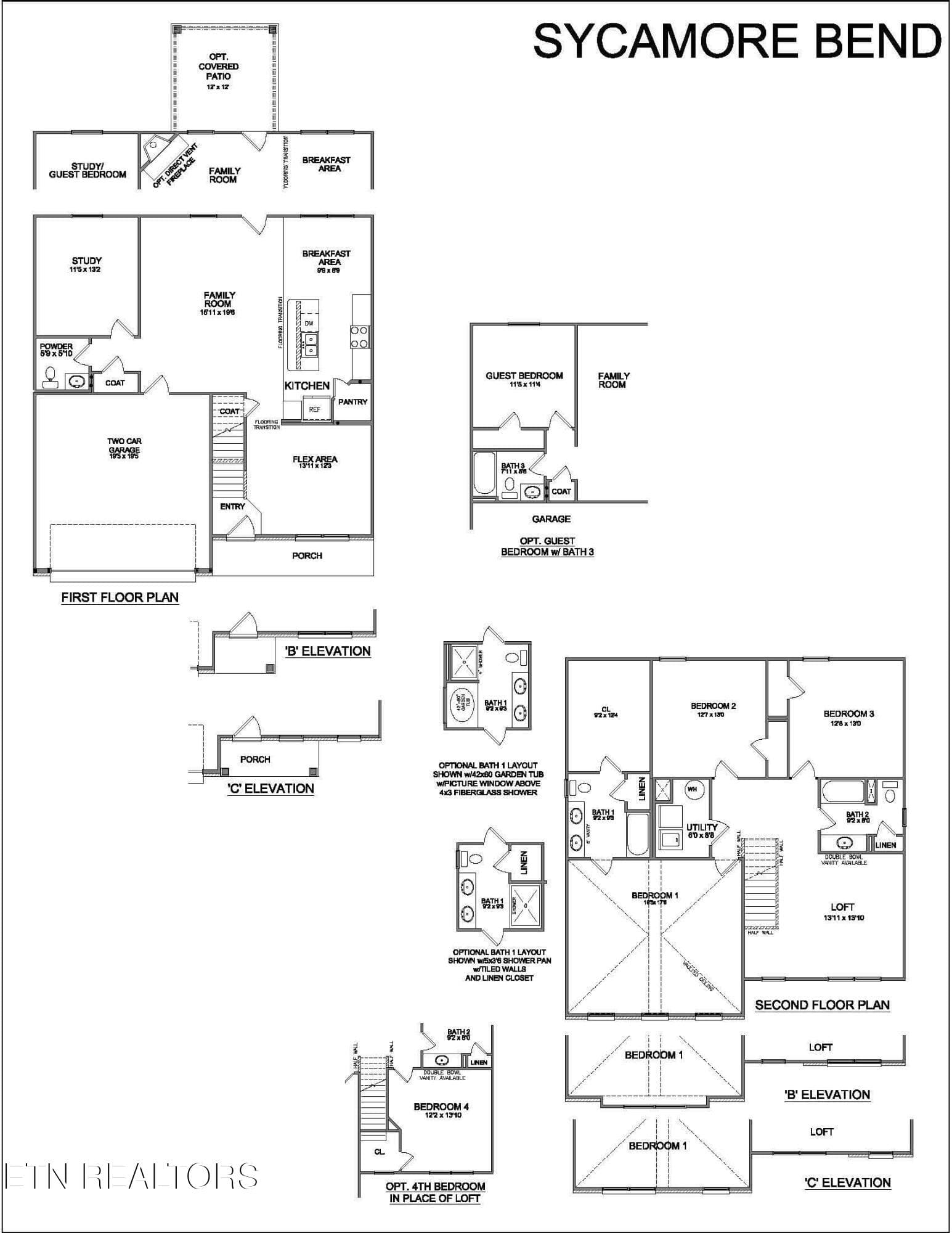 Sycamore Bend Floorplan Revised 2.13.26 - 2291 W Gallaher Ferry Rd, Knoxville, TN 37932, Knoxville