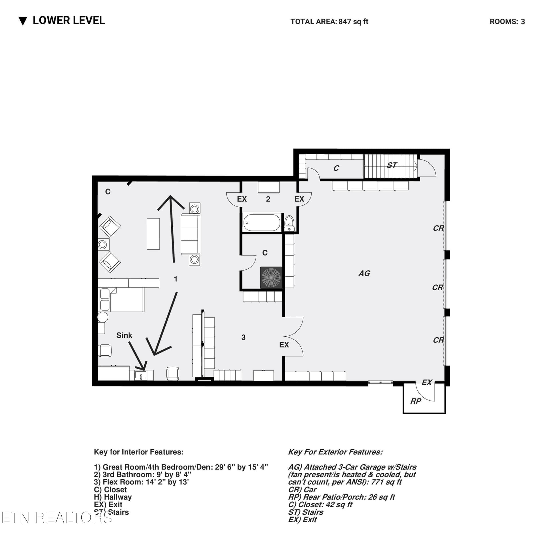 Floor Plans Lower Level - 1211 Rockley Rd, Knoxville, TN 37932