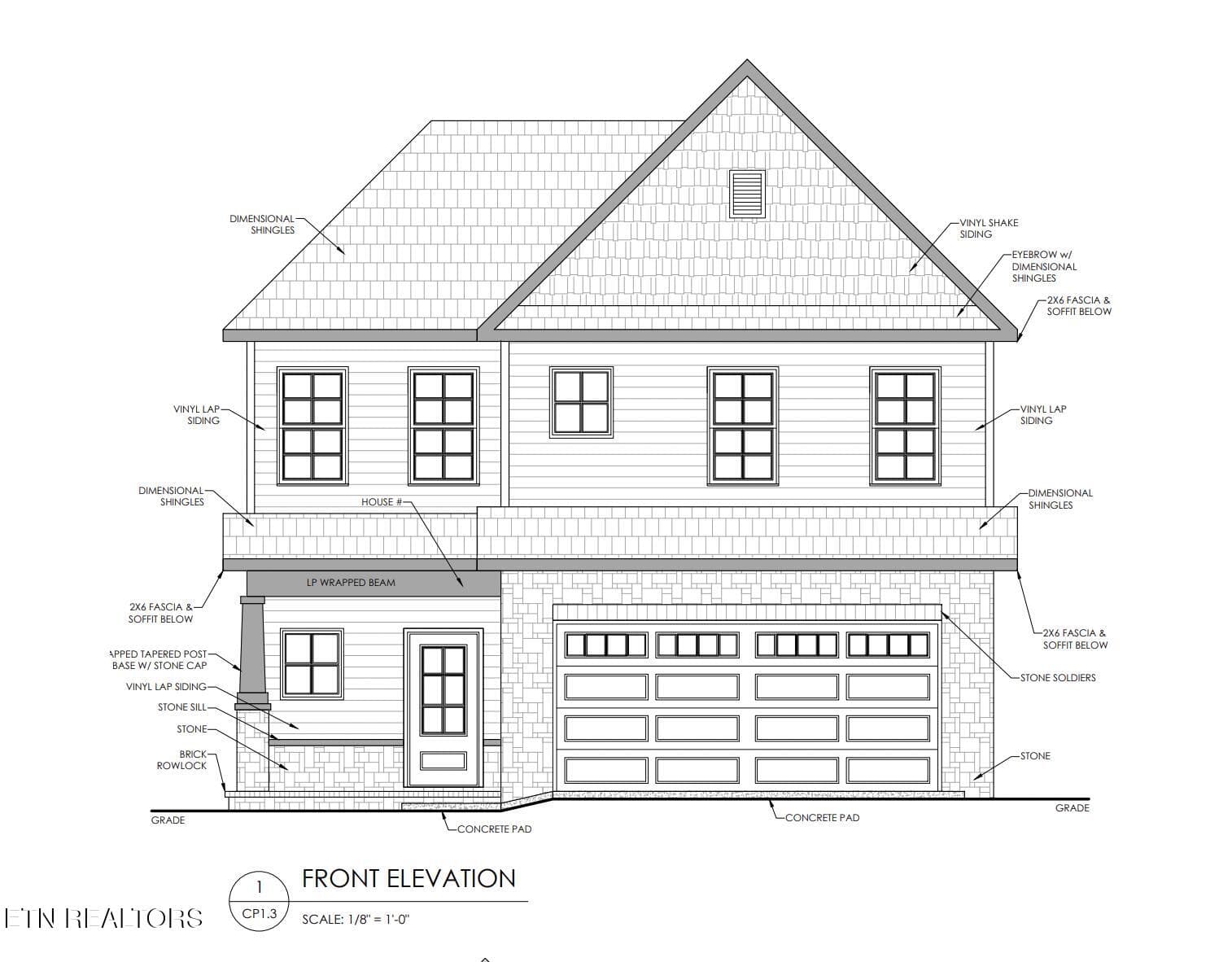 front elevation - 3319 Mountain Aster Drive, Knoxville, TN 37924, Knoxville