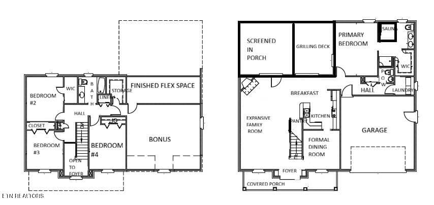 Bayland B floorplan - 2614 Sweeping Rain Lane, Knoxville, TN 37931