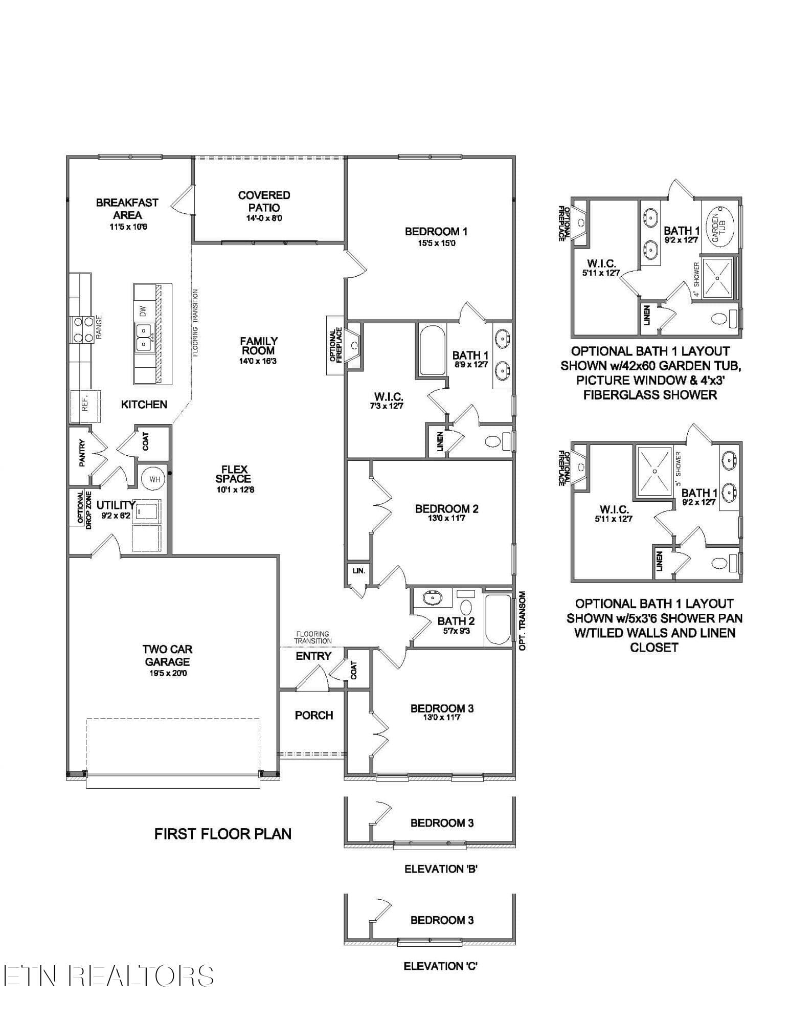99WR - Granite Coast Floorplan Revised 2 - 6028 Mountain Heights Lane, Corryton, TN 37721