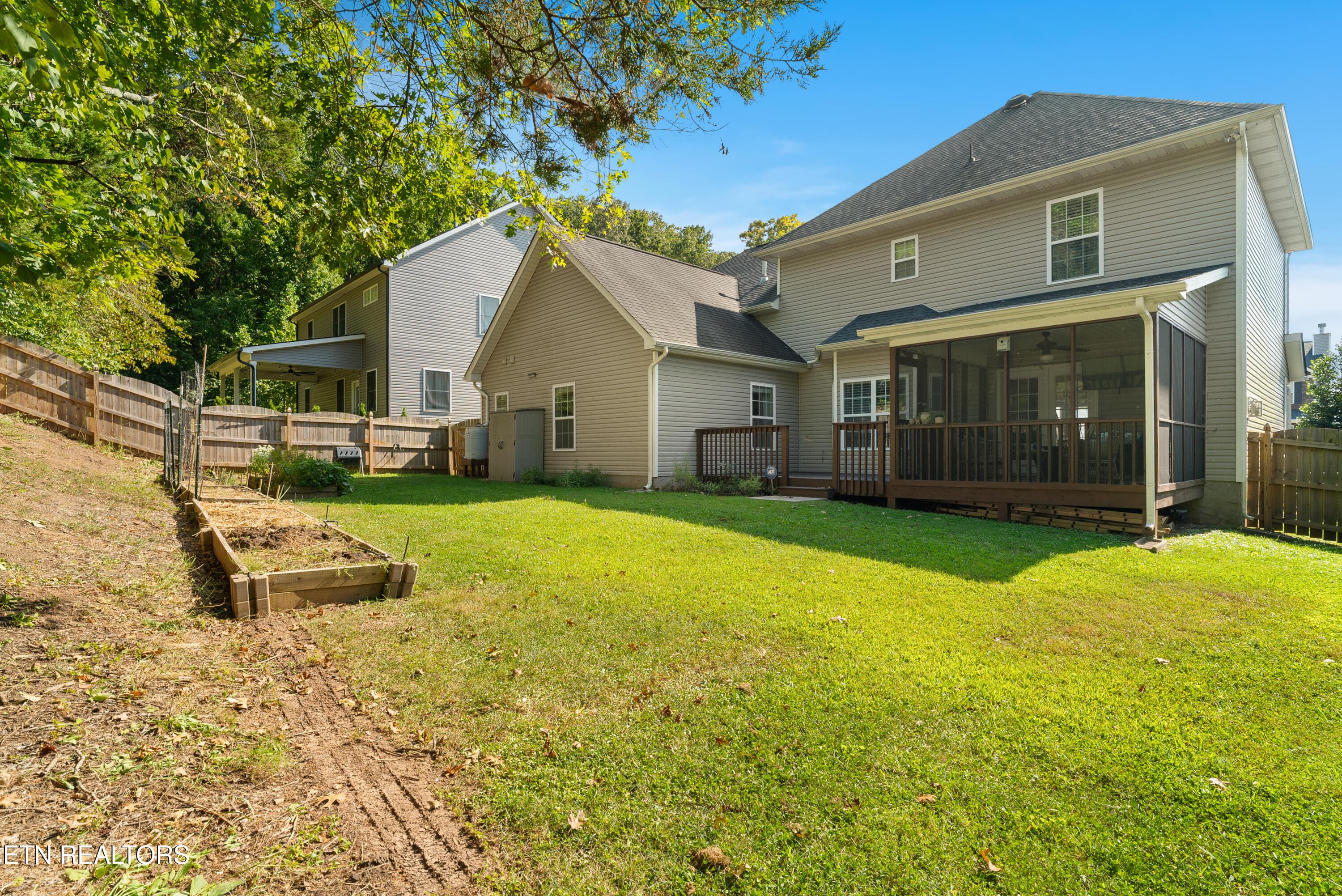 Rear yard with view of house - 2614 Sweeping Rain Lane, Knoxville, TN 37931